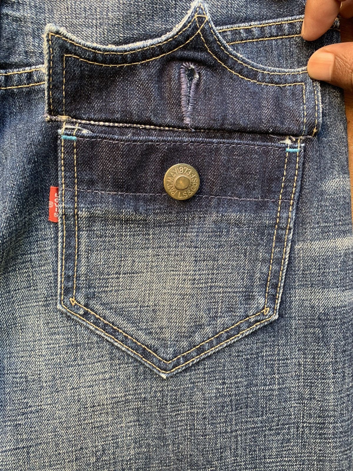 Levi's 🔥🔥 Levis Selvedge Blue Line Curve Bootcut Denim Jeans Size US 28 / EU 44 - 18 Thumbnail