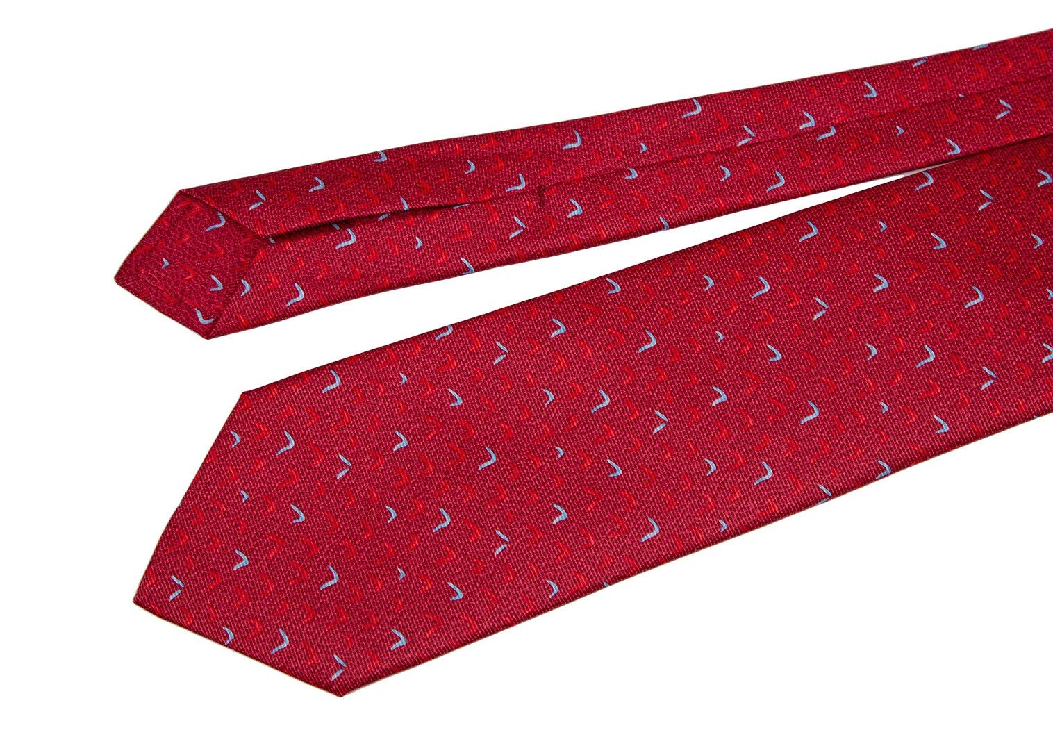 Bvlgari Silk U-Shape Pattern Tie in Red Size ONE SIZE - 3 Thumbnail