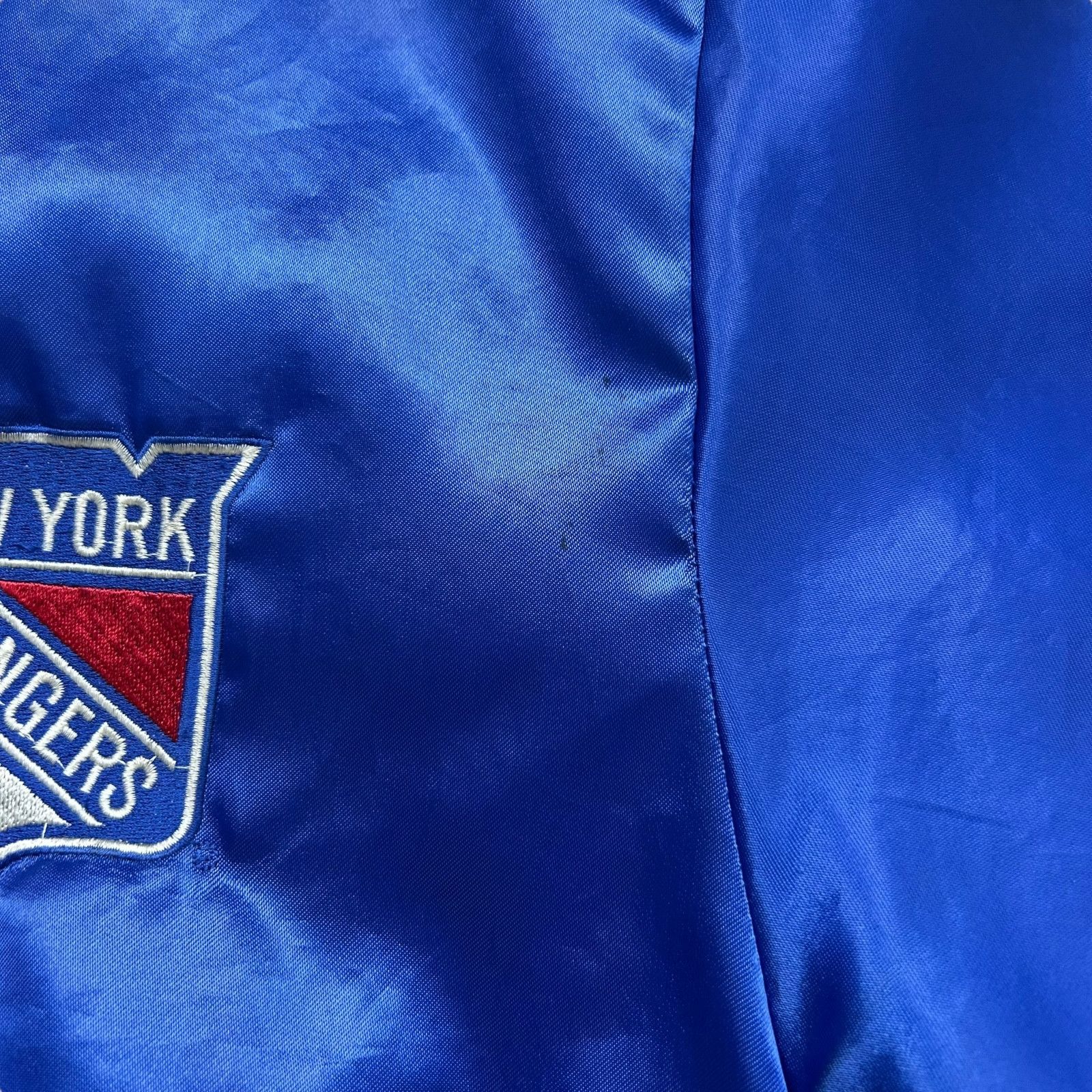 NHL VTG 90s NEW YORK RANGERS SWINGSTER SATIN JACKET SPELL OUT L Size US L / EU 52-54 / 3 - 9 Thumbnail