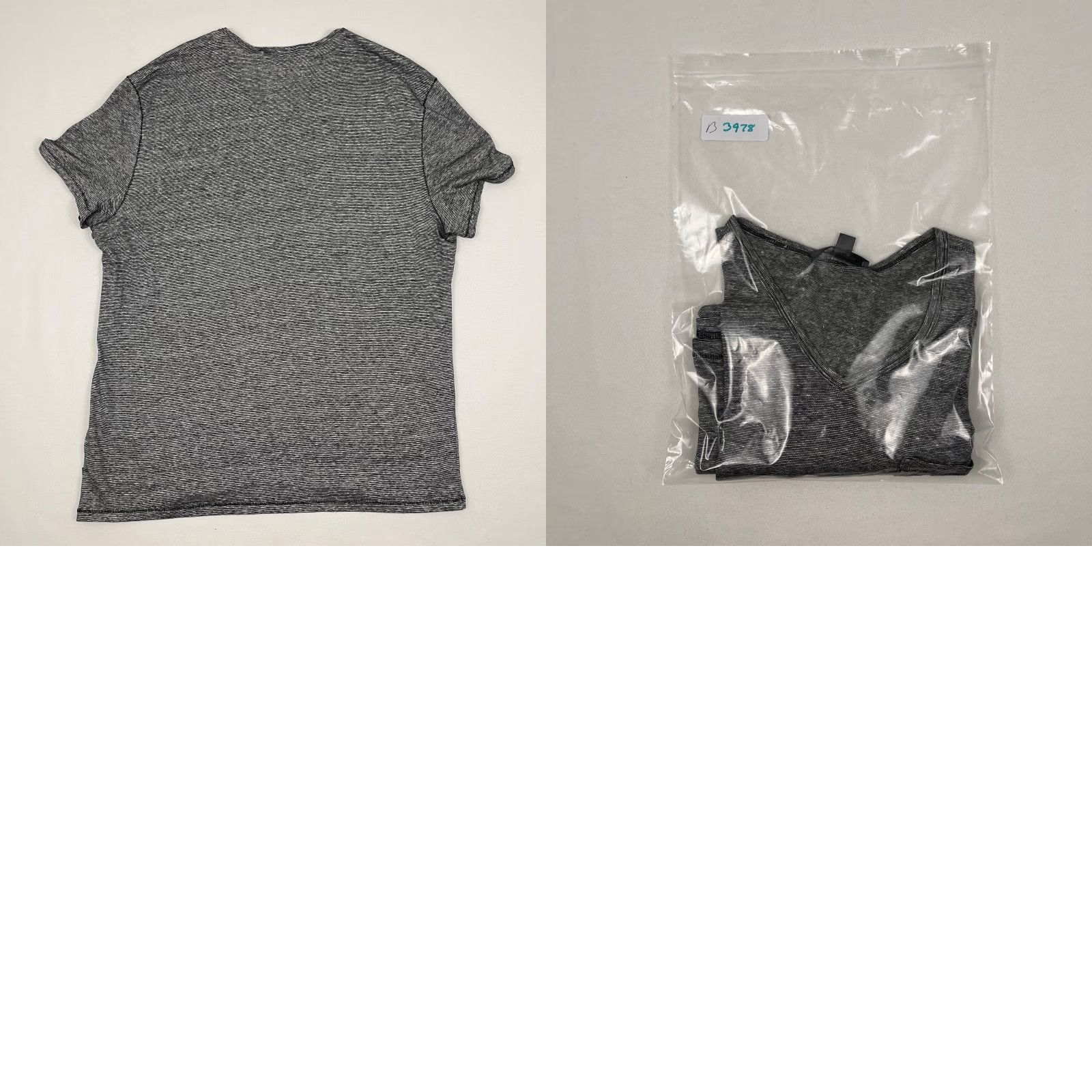 John Varvatos John Varvatos Shirt Mens XL Gray Linen Cotton Driggs V-Neck Feeder Stripe Casual Size US XL / EU 56 / 4 - 8 Thumbnail