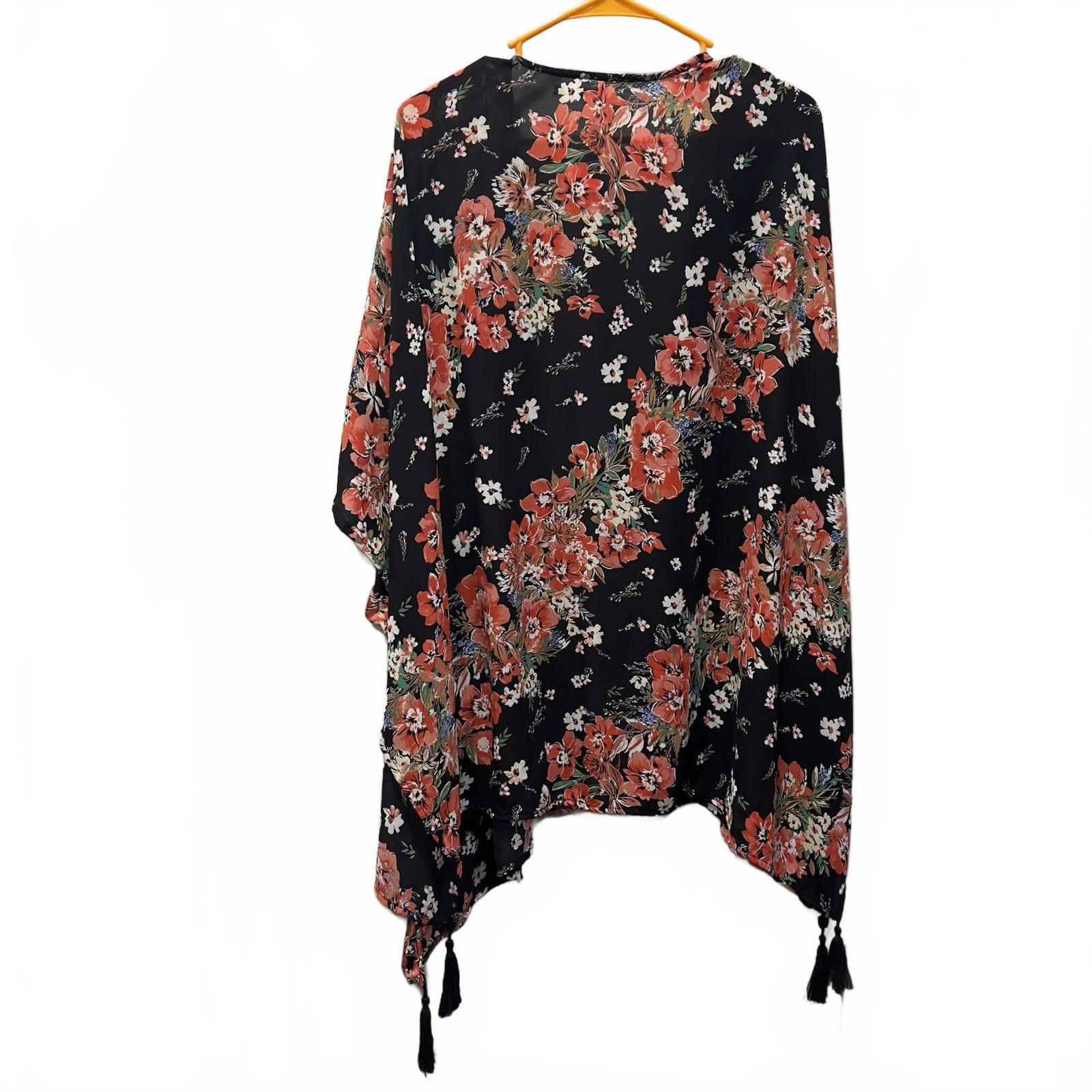Other Maurices Floral Print Kimono Cardigan Size ONE SIZE - 2 Thumbnail