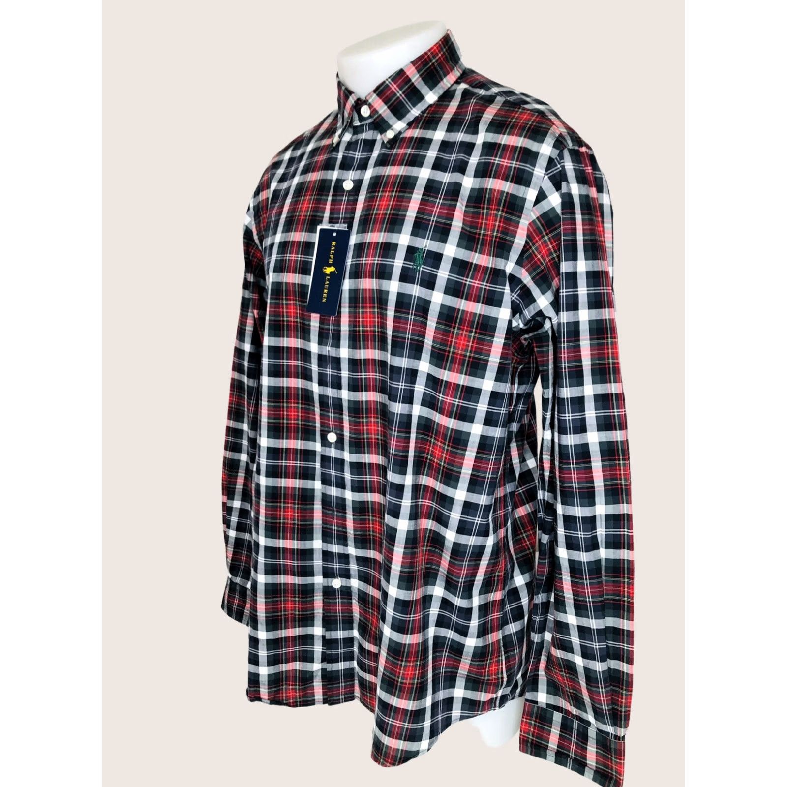 Ralph Lauren Ralph Lauren Shirt - Embroidered Plaid Check Classic Fit L Long Sleeve Button-Up Red White Black Yellow) Size US L / EU 52-54 / 3 - 1 Thumbnail