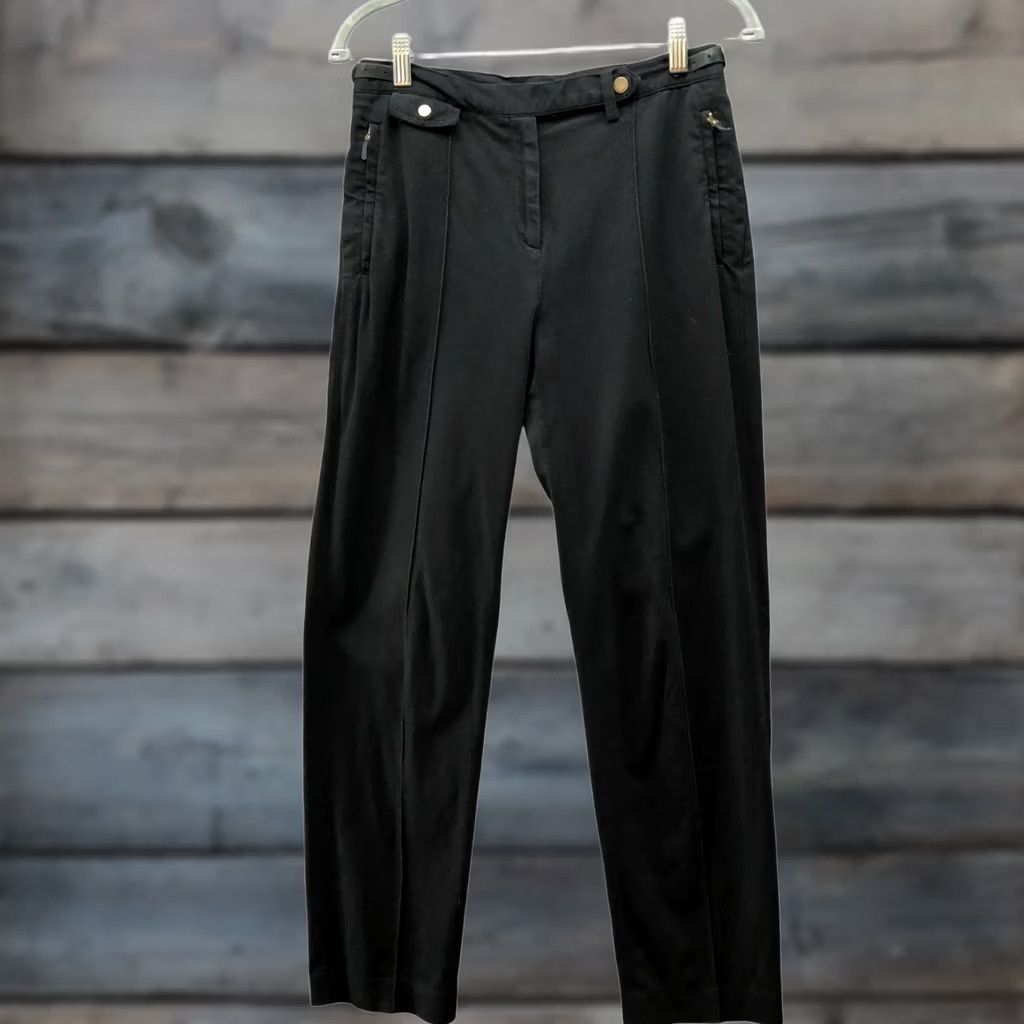 Ralph Lauren VINTAGE? No Title: Lauren Ralph Lauren Trouser Pants Womens 6P Black Straight Front Seam Stretch Size 28" / US 6 / IT 42 - 1 Thumbnail