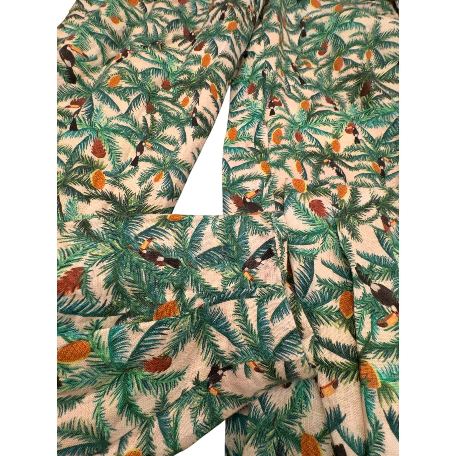 Farm Rio FARM RIO | Tropical Mini Toucan Blazer Jumpsuit | Linen |XS Size 25" / US 0 / IT 36 - 8 Thumbnail