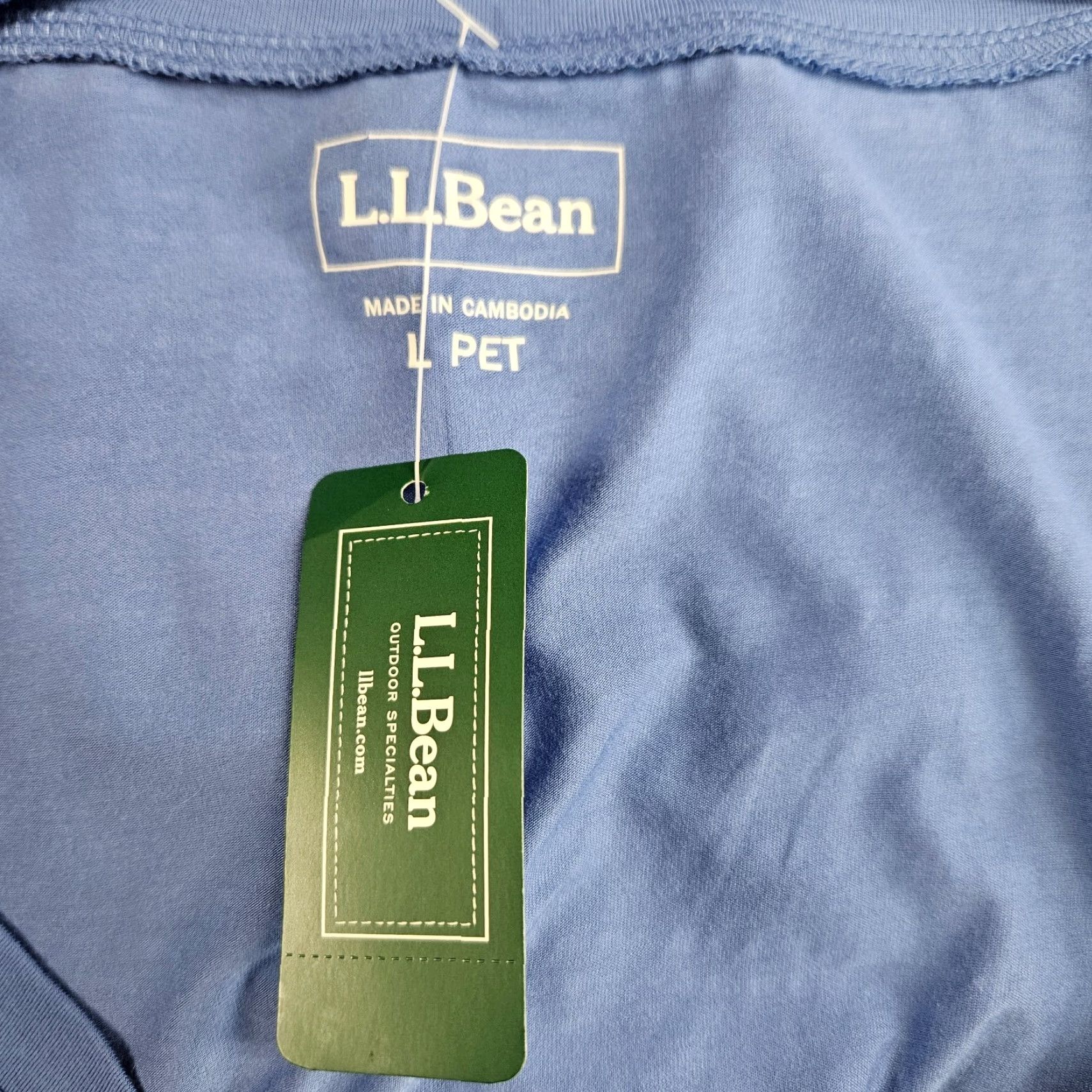 Vintage LL Bean Womens Wrap Dress Sz Large Petite Blue White Short Sleeve V-Neck Midi Size 36" / US 14 / IT 50 - 6 Thumbnail