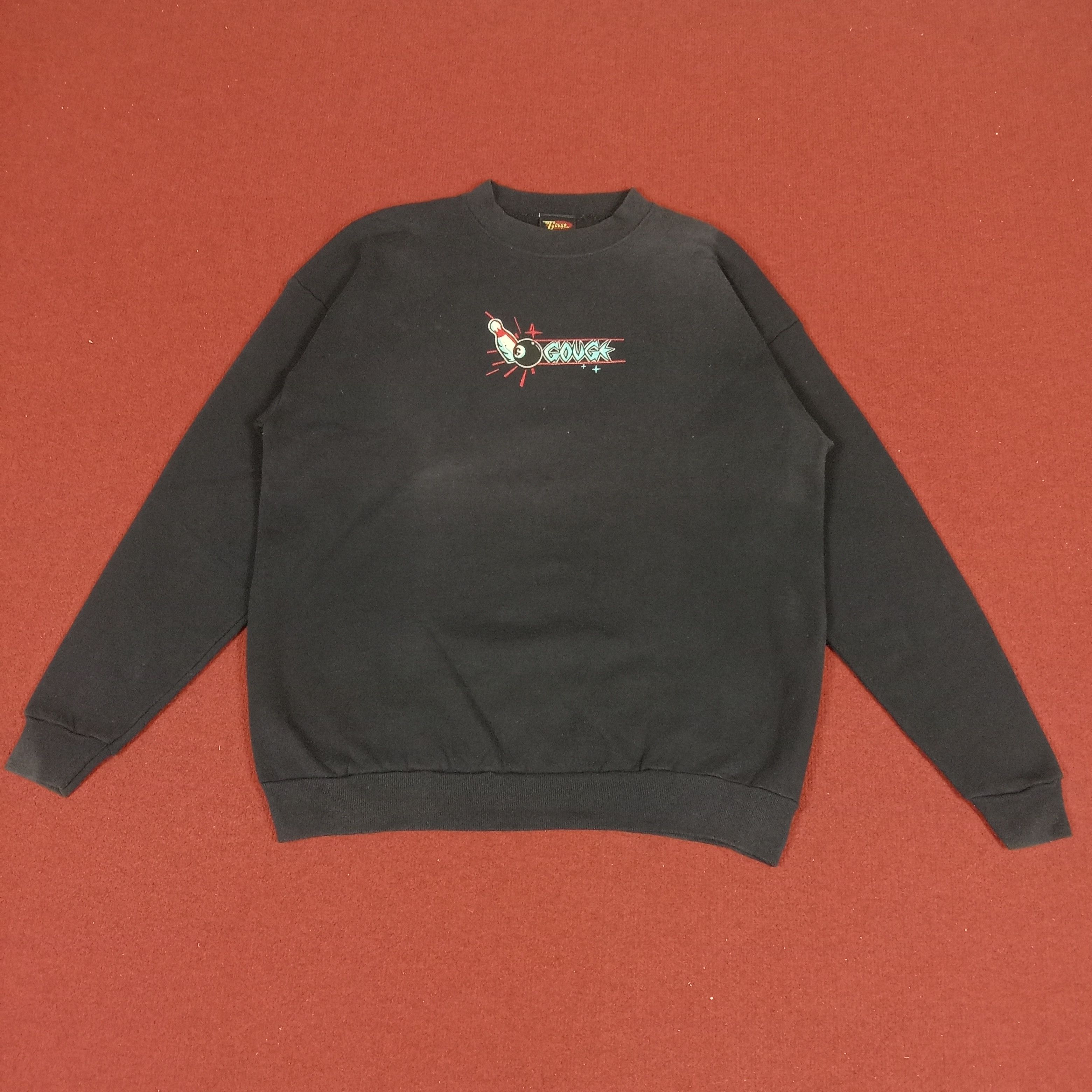 image of Skategang x Vintage Gouge Skateboard Style Sweatshirt Dp1 in Black, Men's (Size Large)