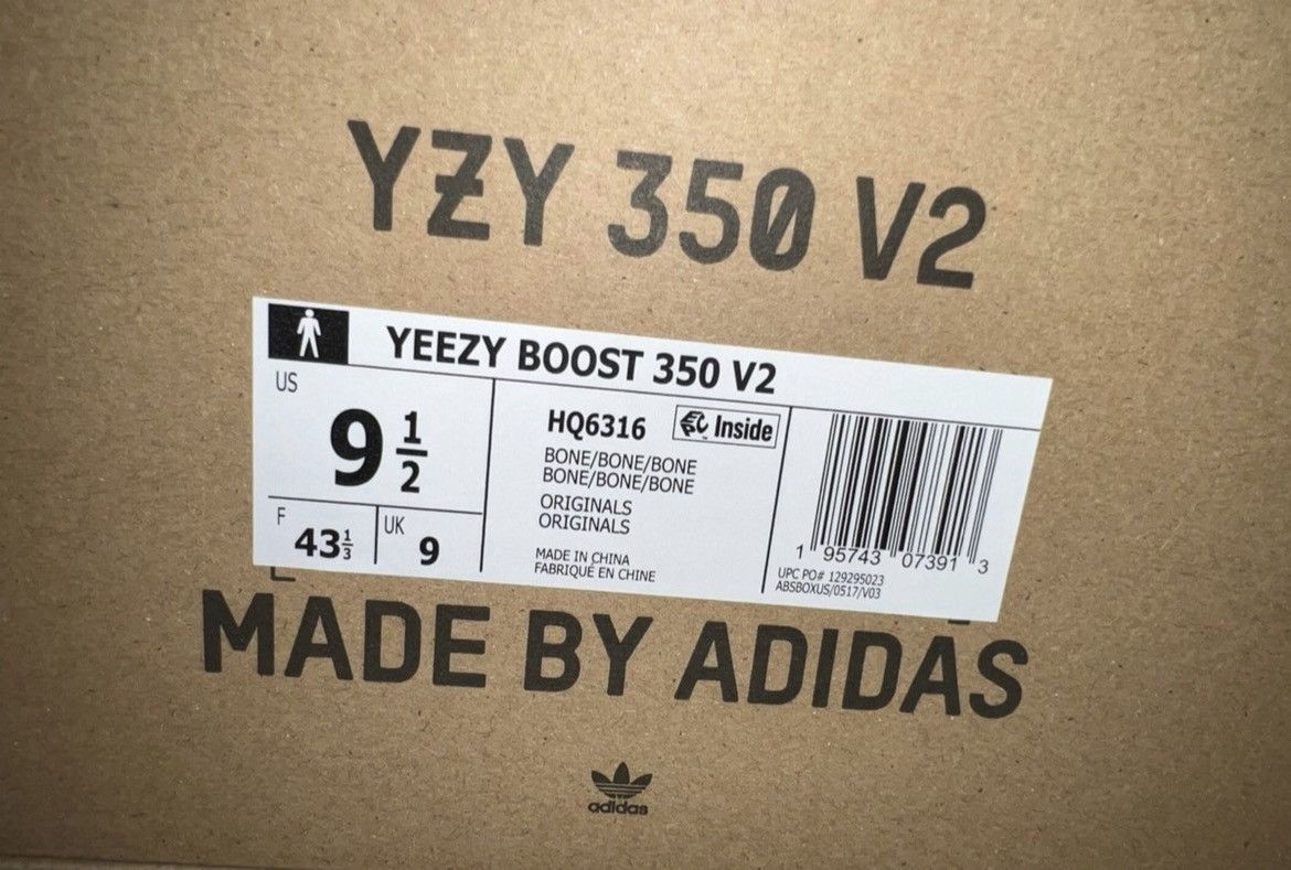 Adidas × Kanye West NEW Adidas Yeezy Boost 350 V2 Bone Colorway Size 9.5 In Hand Size US 9.5 / EU 42-43 - 8 Thumbnail
