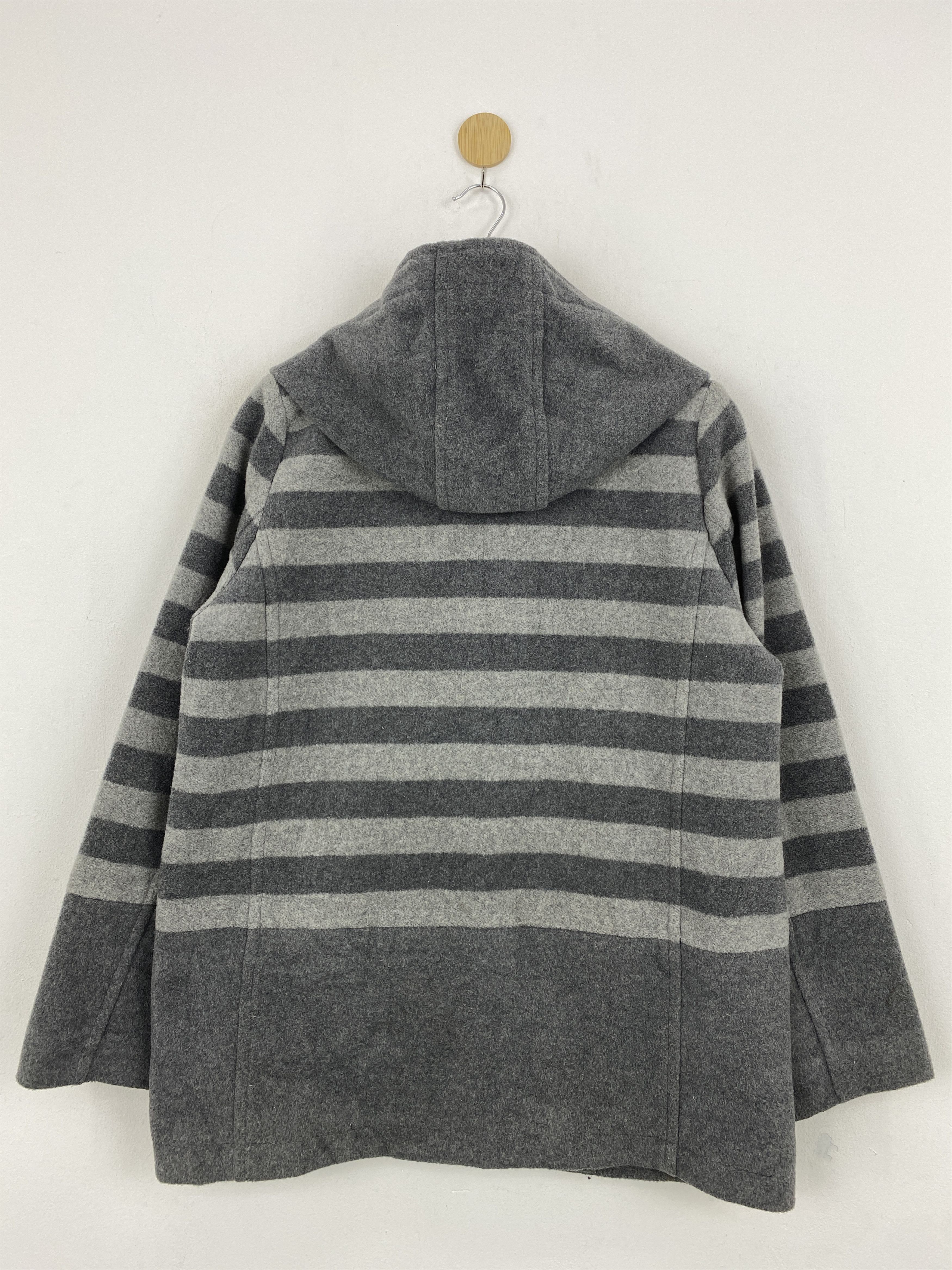 Japanese Brand Vintage Niko And ... Bold Stripes Hooded Wool Jacket JA0113 Size US XL / EU 56 / 4 - 2 Thumbnail