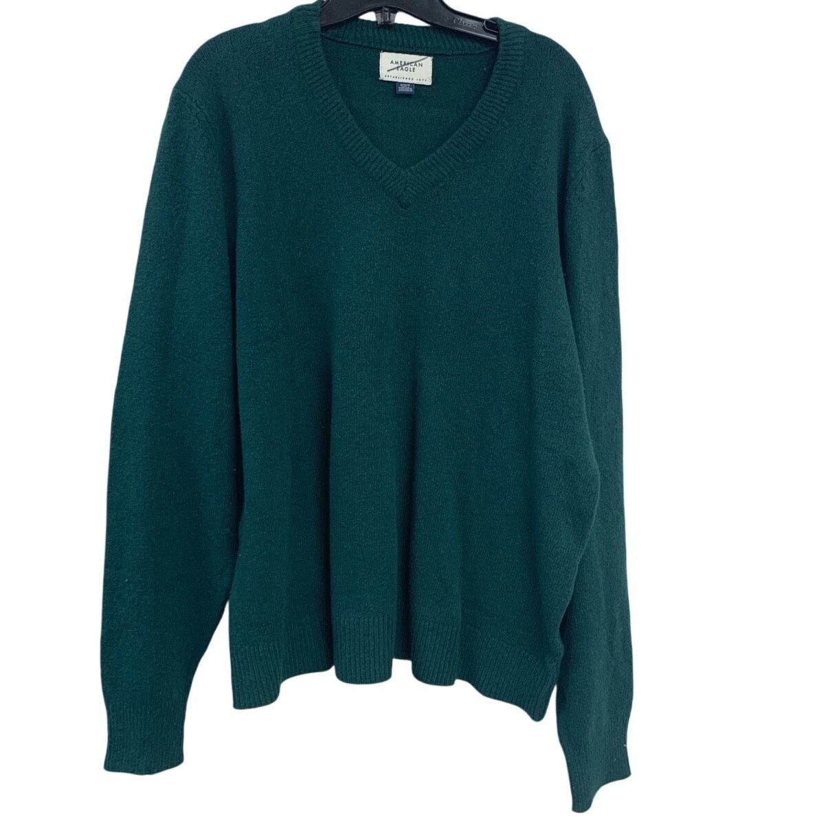 American Eagle Outfitters New AEO Women Medium Dark Emerald Long Sleeve V Neck Sweater Size M / US 6-8 / IT 42-44 - 1 Thumbnail