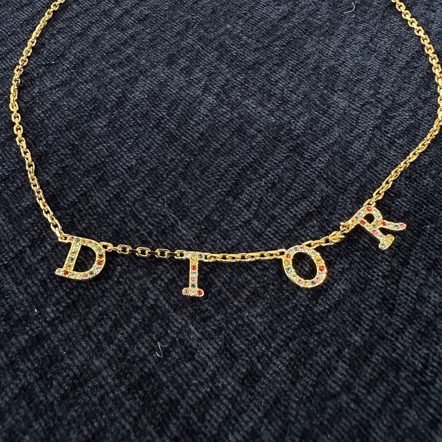 Christian Dior Monsieur Dior apr601 EVOLU Gold Crystal Letter Necklace Size ONE SIZE - 4 Thumbnail