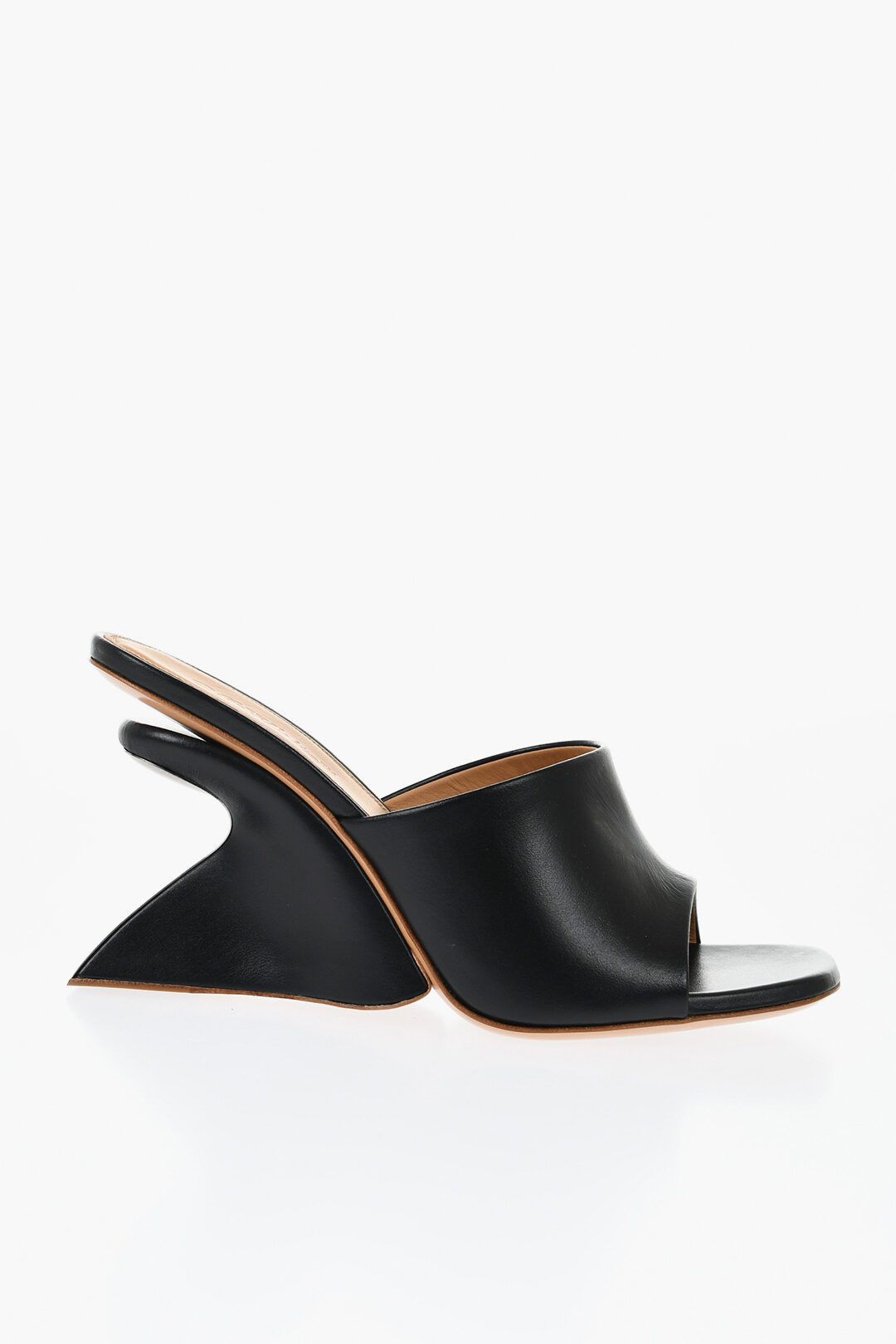 og1mm1125 Open-Toe Jug Mules in Black