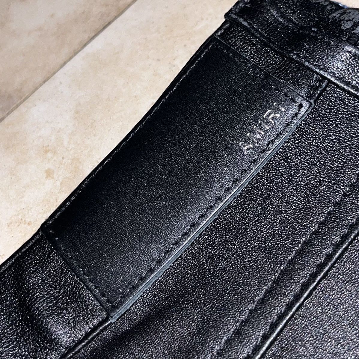 Amiri AMIRI Women’s Leather Crop Flare Jeans Indigo Distressed 27 Size 28" / US 6 / IT 42 - 6 Thumbnail