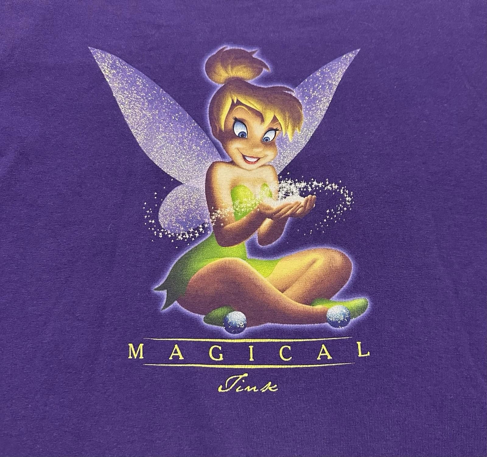Disney Vintage 90s Disney Tinkerbell Tink Tee Purple Boxy Fit 22x22 Size US L / EU 52-54 / 3 - 2 Thumbnail
