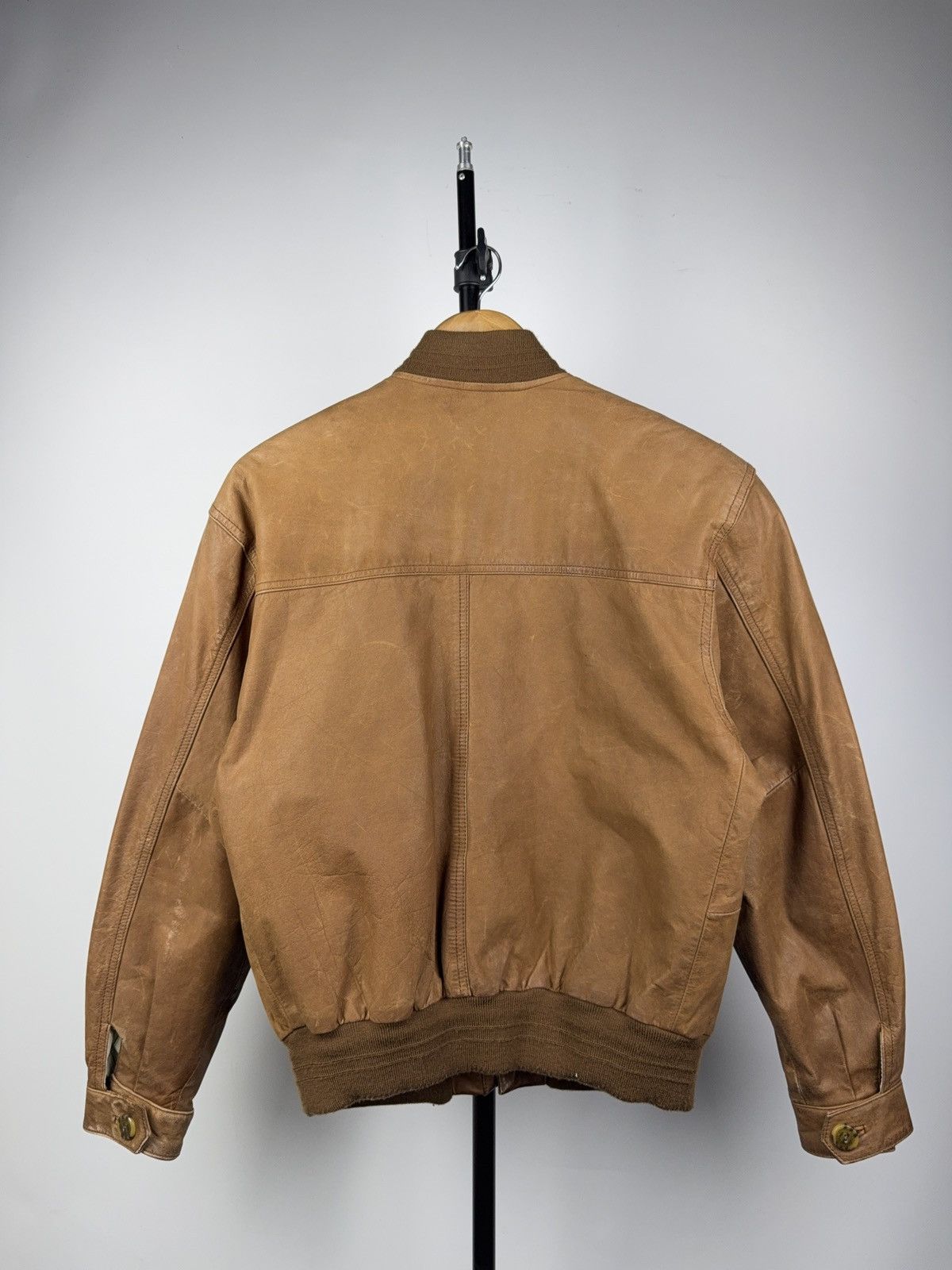 Japanese Brand Vintage 90s Retro Avant Garde Biker Leather Bomber Jacket Size US S / EU 44-46 / 1 - 9 Thumbnail