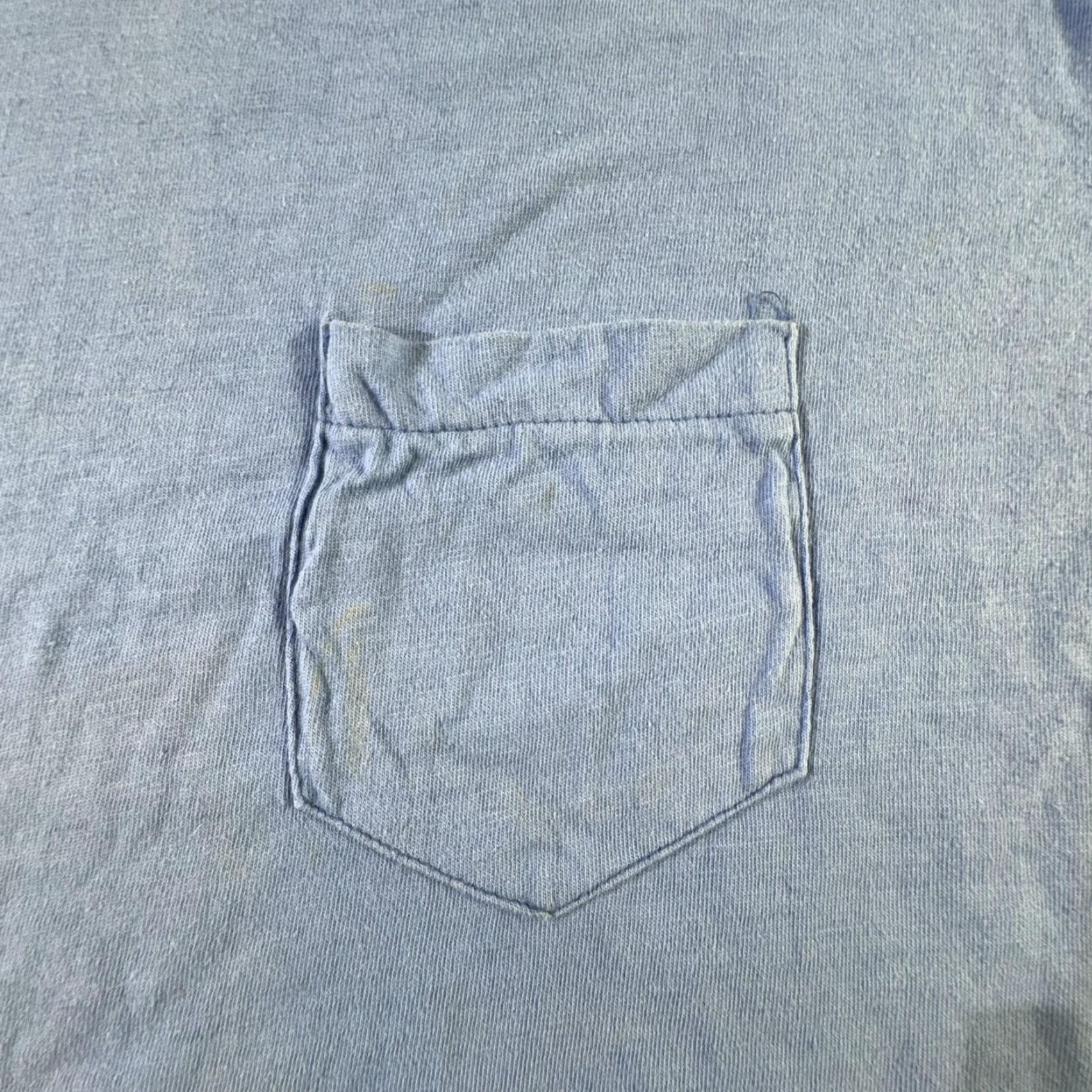 Vintage VINTAGE Our Best Blue Pocket T-Shirt Mens XL 90s Cotton Crew Neck Short Sleeve Size US XL / EU 56 / 4 - 2 Thumbnail