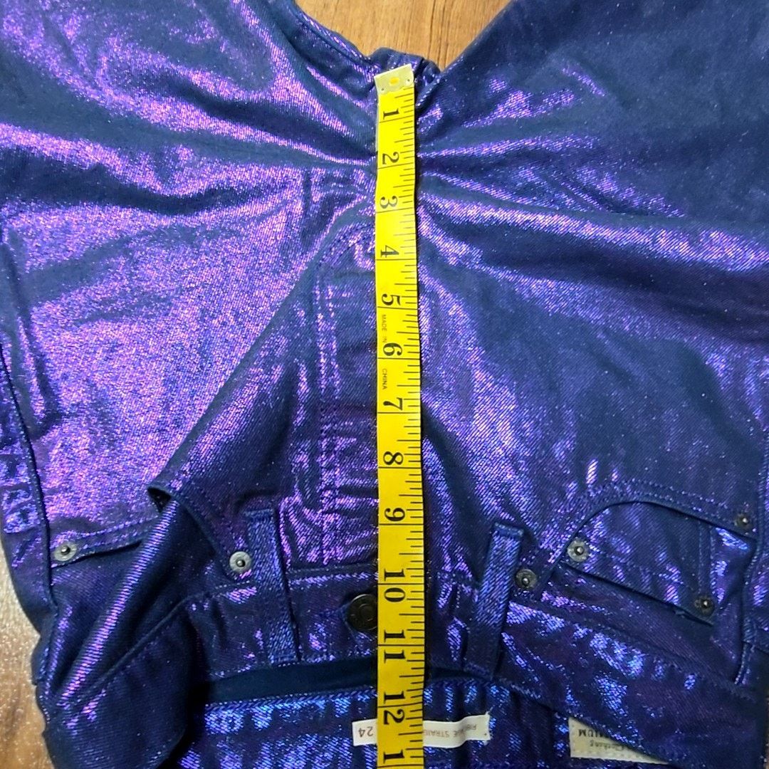 Levi's Levi's Ribcage Straight Ankle Metallic Purple Jeans 24 Size 24" / US 00 / IT 34 - 11 Thumbnail