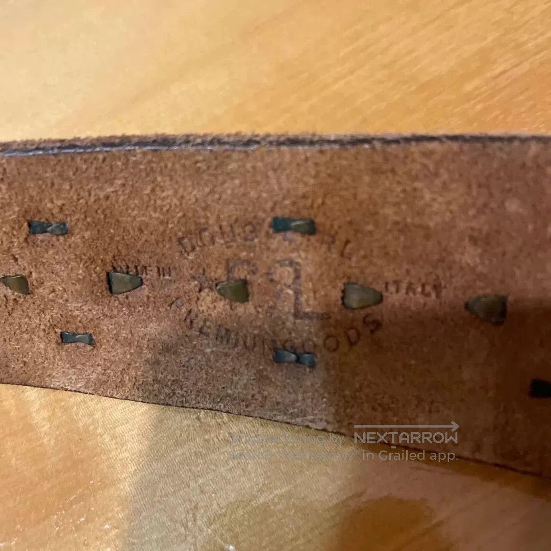 RRL Ralph Lauren RRL Leather Belt with Brass Studs. Size ONE SIZE - 6 Thumbnail