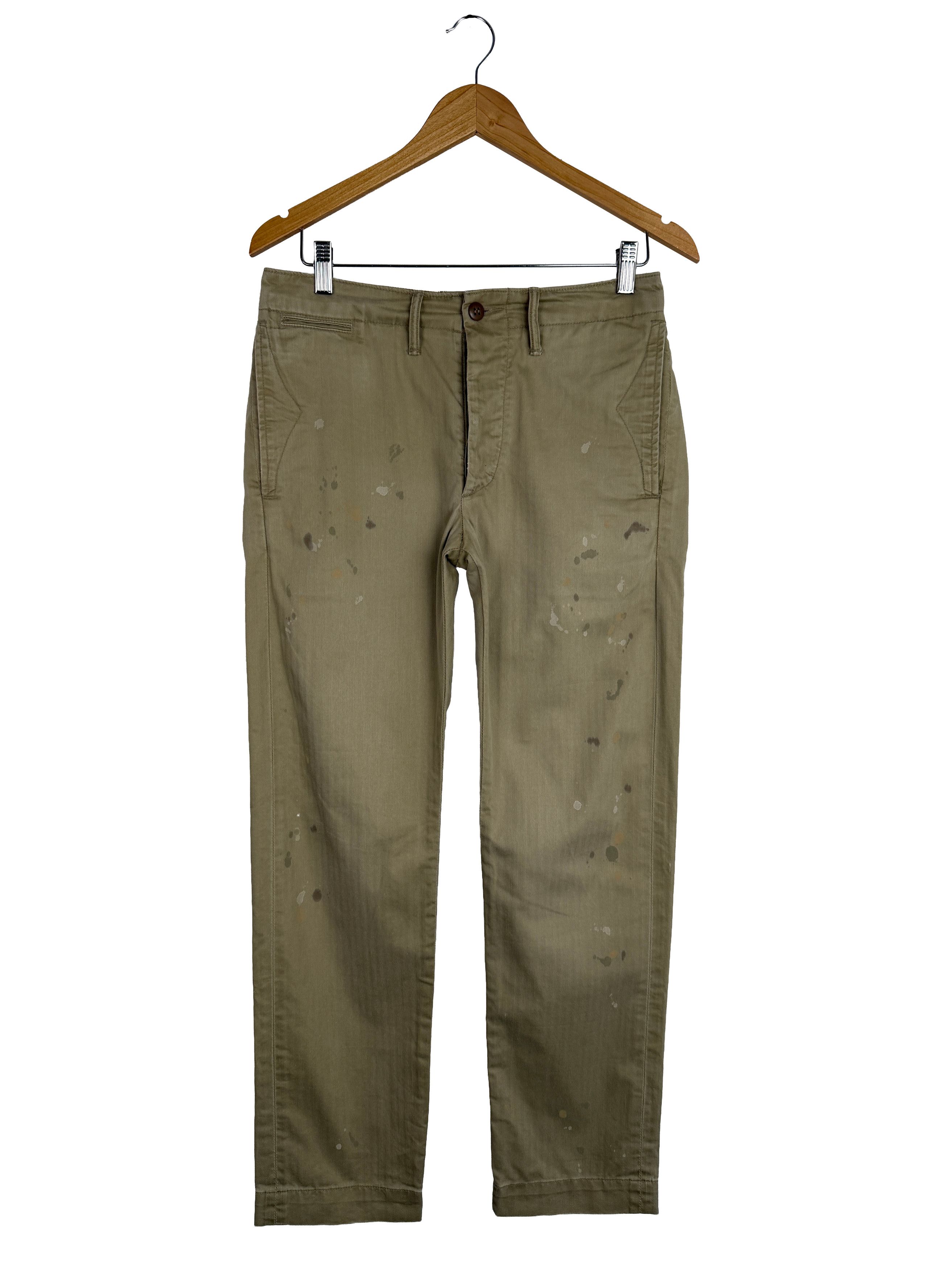 RRL Ralph Lauren Officer Distressed Herringbone Pant Size US 30 / EU 46 - 1 Thumbnail