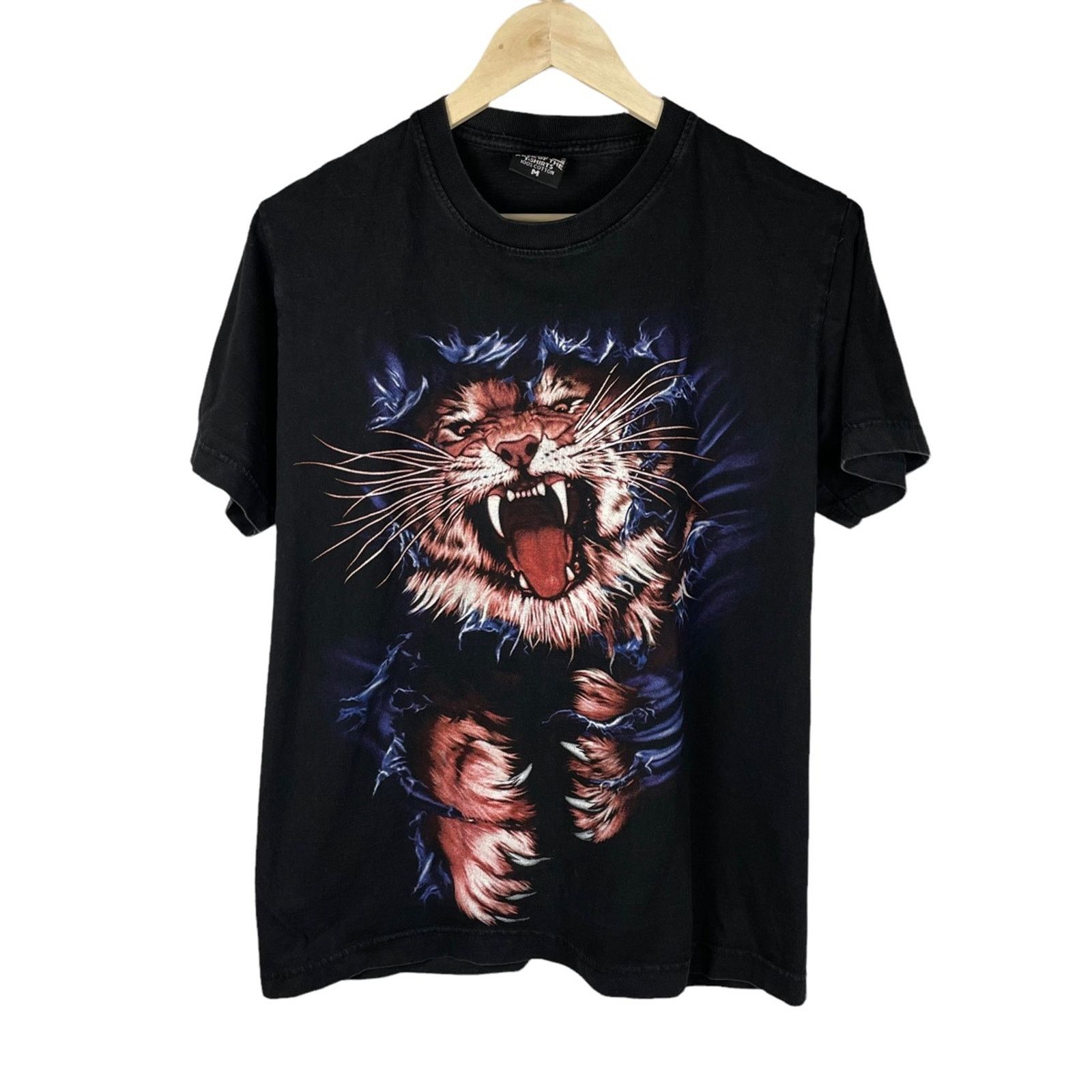 Vintage Vintage Tiger T shirt Black M Size US M / EU 48-50 / 2 - 1 Thumbnail
