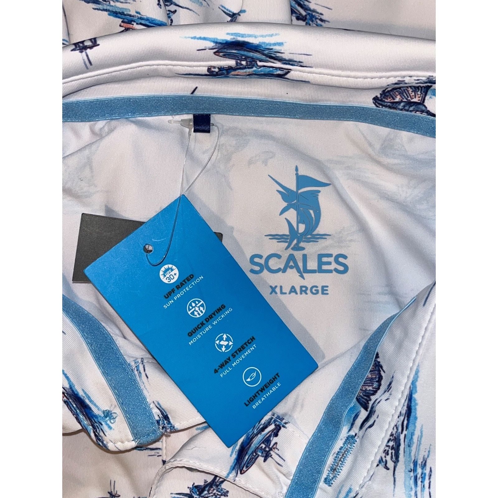 Other Scales Gear Biting Polo Shirt XL NWT Offshore Golf MSRP $80 Size US XL / EU 56 / 4 - 5 Thumbnail