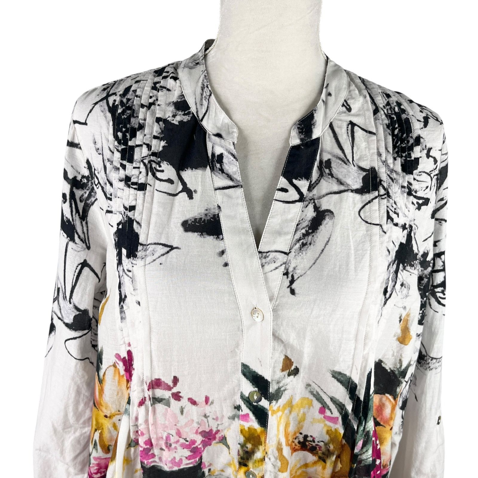 Other Soft Surroundings Champs De Fleur Floral Shirt L Button Down Size L / US 10 / IT 46 - 8 Thumbnail