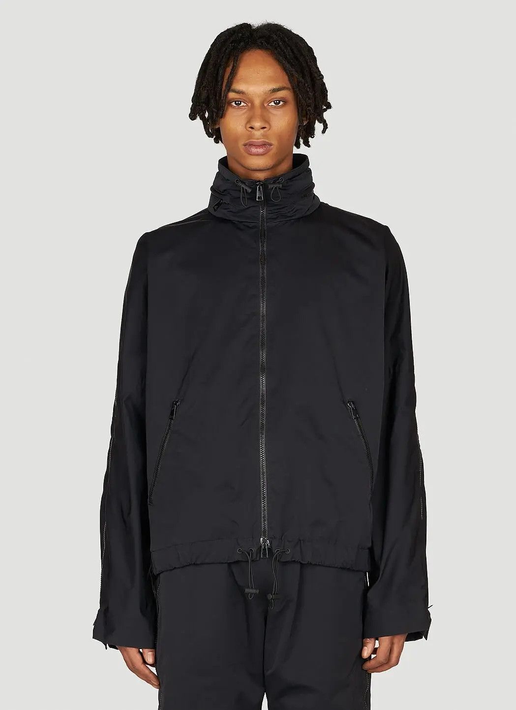Bottega Veneta o1n1vont0125 Contrasting Zipper Tech Nylon Jacket in Black Size US XL / EU 56 / 4 - 1 Thumbnail