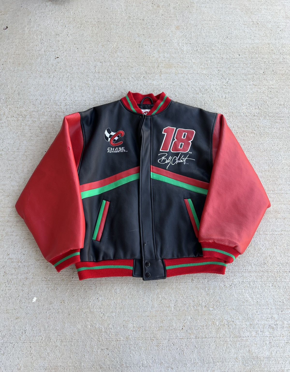 NASCAR × Vintage vintage Nascar Leather Jacket Size US L / EU 52-54 / 3 - 1 Thumbnail