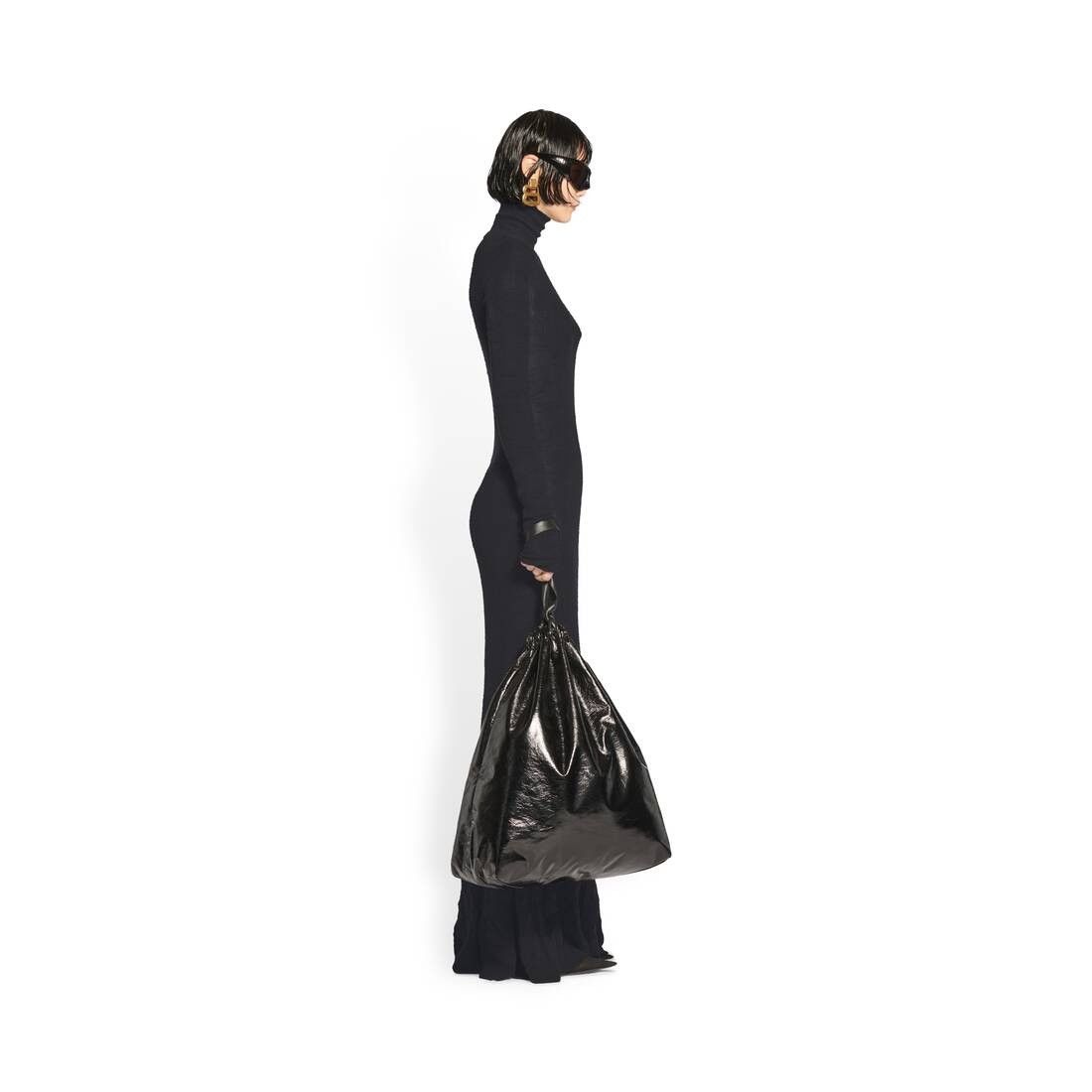 Balenciaga o1mt1gz1224 Maxi Godet Dress in Black Size M / US 6-8 / IT 42-44 - 4 Thumbnail