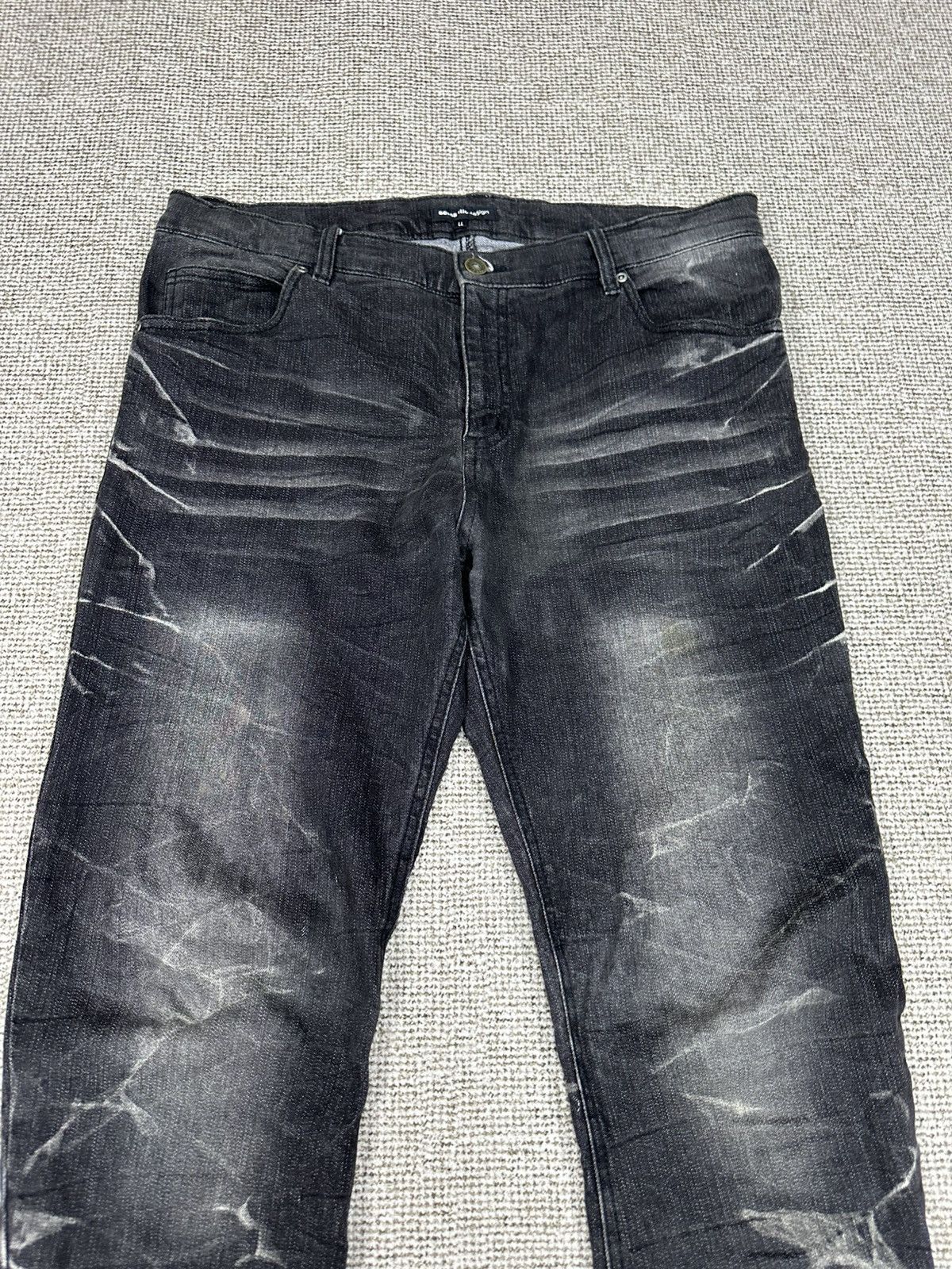 Tornado Mart Iconic Semantic Design Black Tapered Denim 34x33 D761 Size US 34 / EU 50 - 3 Thumbnail