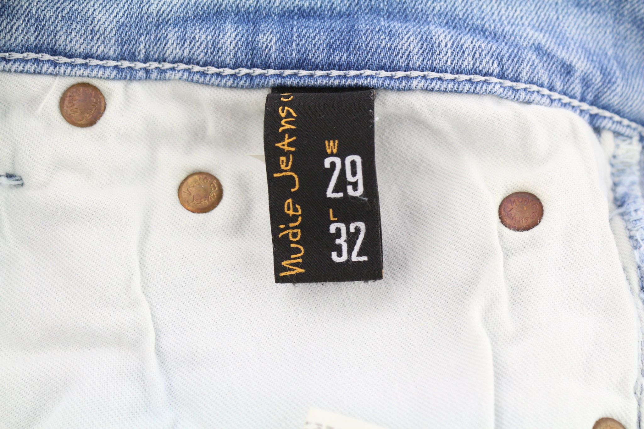 Nudie Jeans HIGH KAI W29/L32 Light Bleached Indigo Zip Washed 81930 Size US 29 - 7 Thumbnail