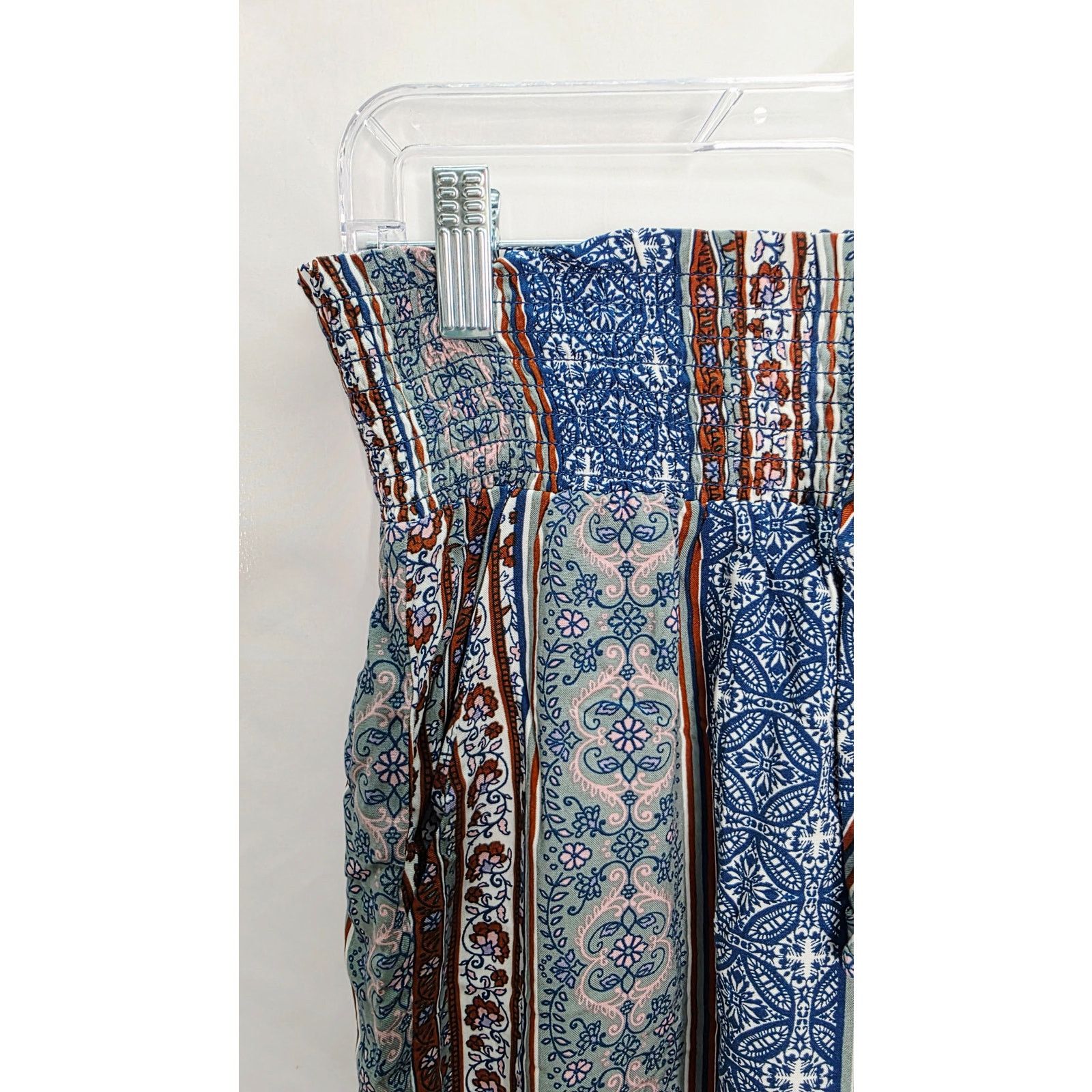Other Bebop Boho Smocked Elastic Waist Wide Leg Women's Pants Size 25" / US 0 / IT 36 - 7 Thumbnail