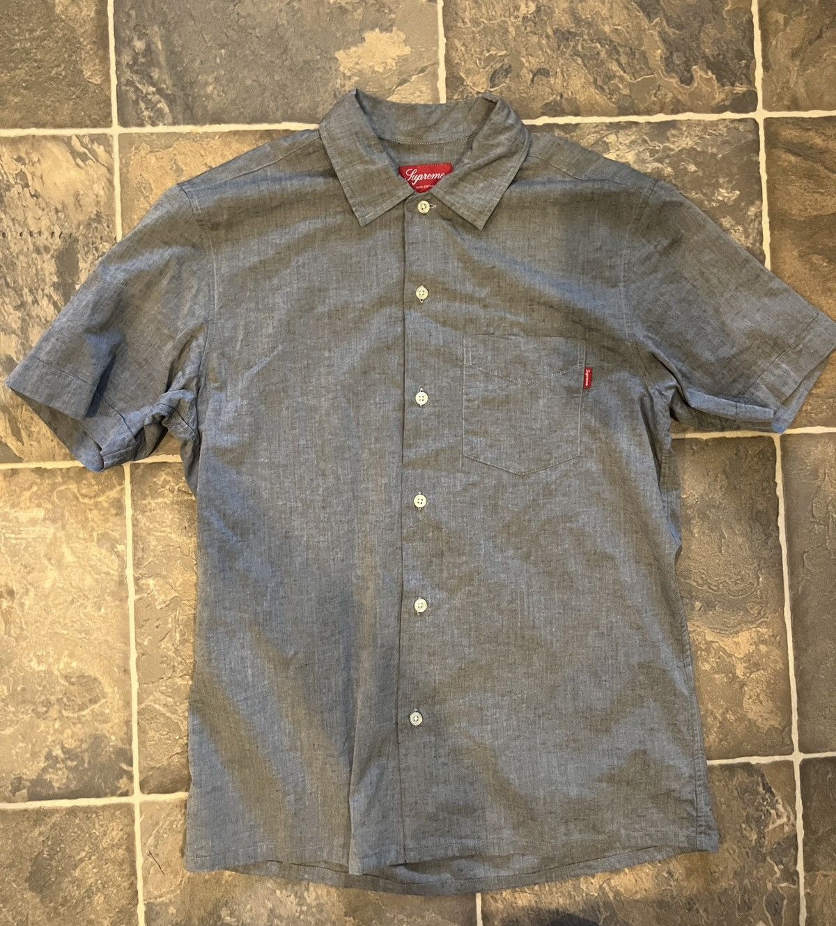 Supreme Supreme Grey Button Up Shirt Size US S / EU 44-46 / 1 - 2 Thumbnail