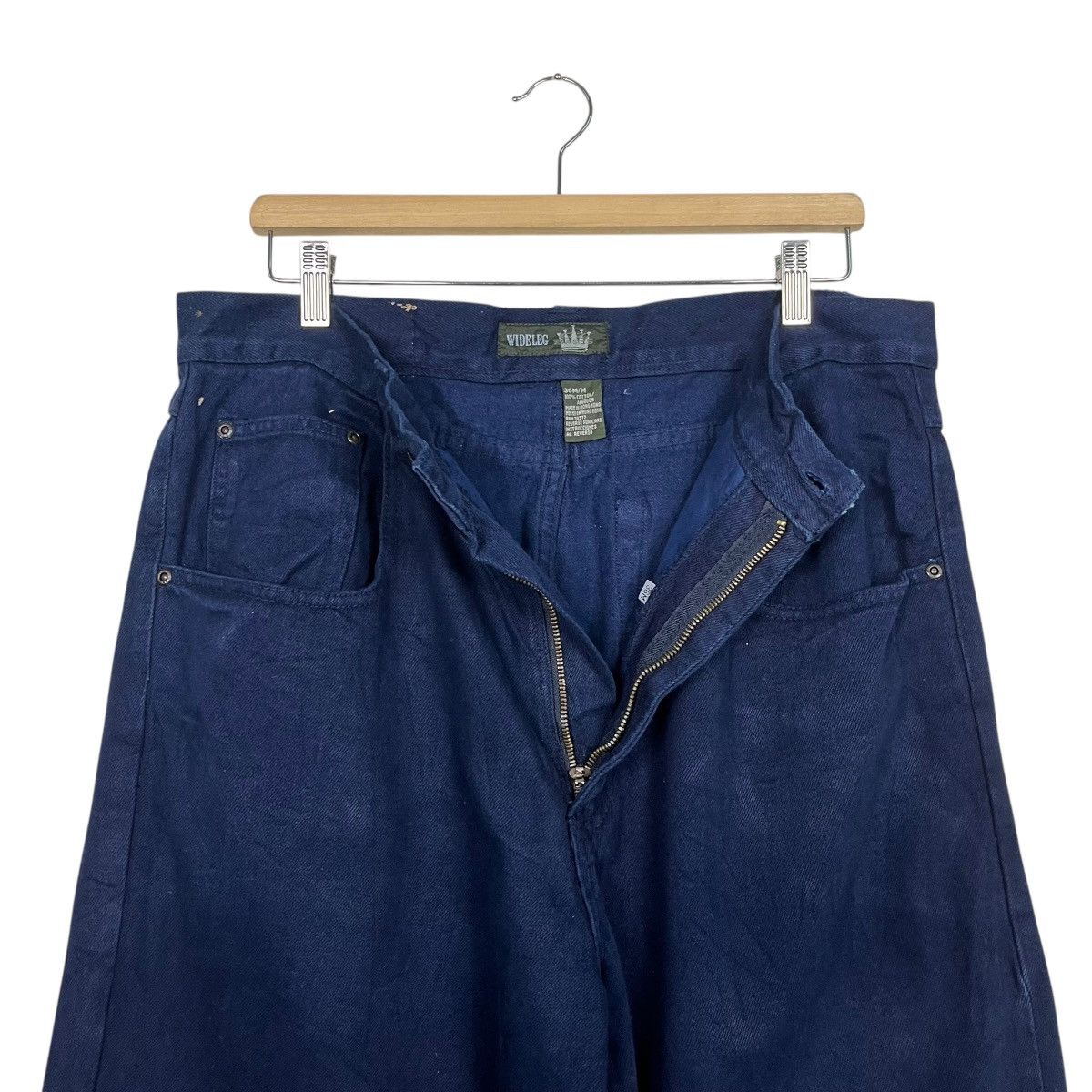 American Apparel Vintage Wideleg Dark Blue Denim Jeans Size US 35 - 15 Thumbnail