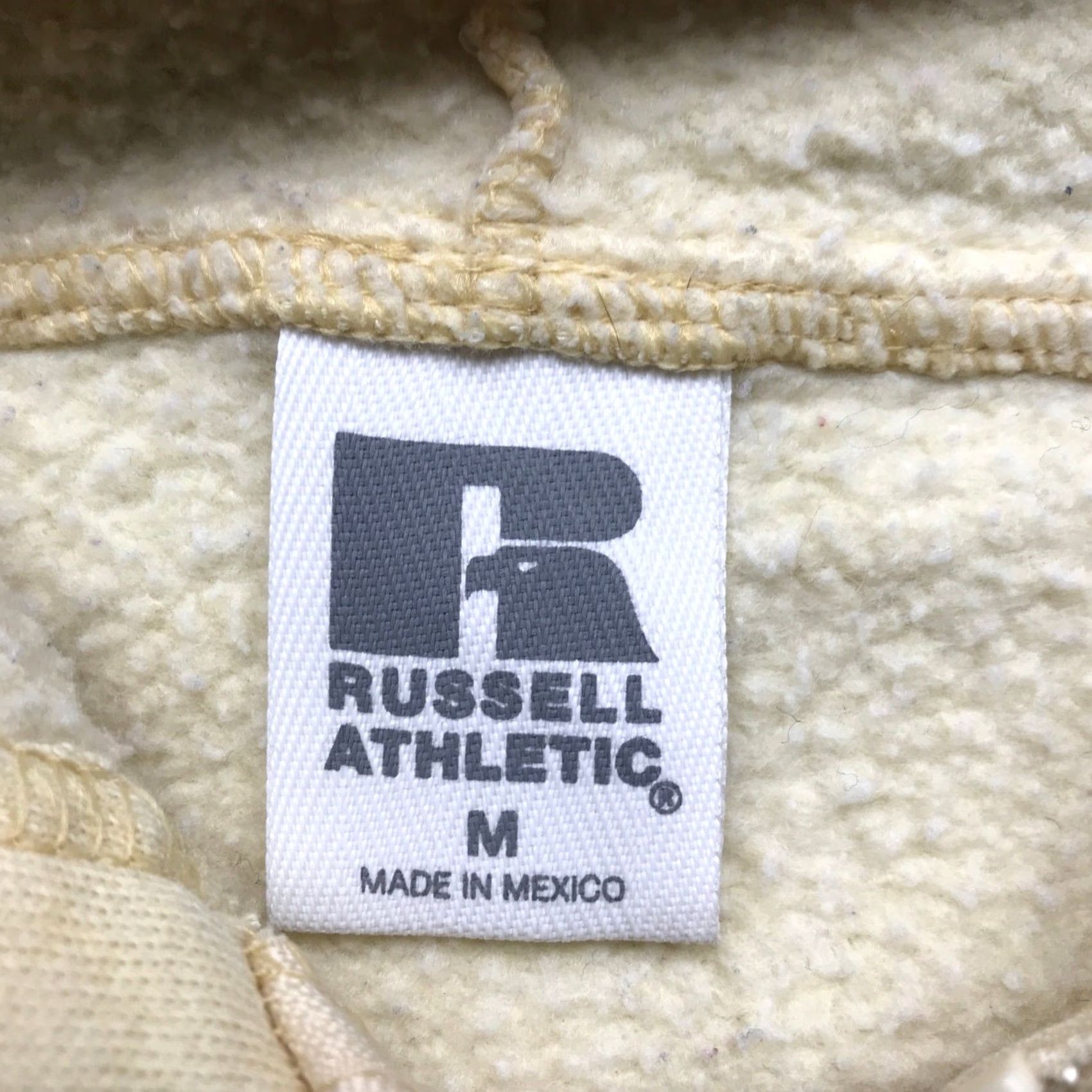 Russell Athletic VINTAGE Russell Athletic Hoodie Jacket Womens M Yellow 90s Solid Zip Jacket Womens Activewear Size M / US 6-8 / IT 42-44 - 3 Thumbnail