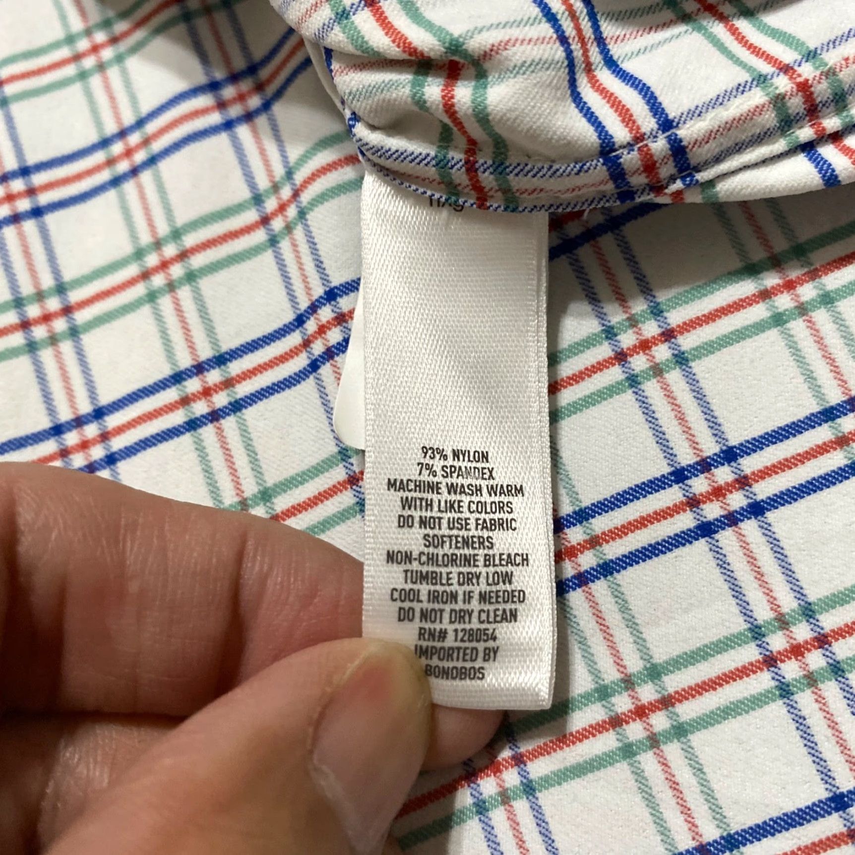 Bonobos Bonobos Shirt XL Mens Multicolor Plaid Long Sleeve Button-Front Nylon Slim Fit Size US XL / EU 56 / 4 - 7 Thumbnail