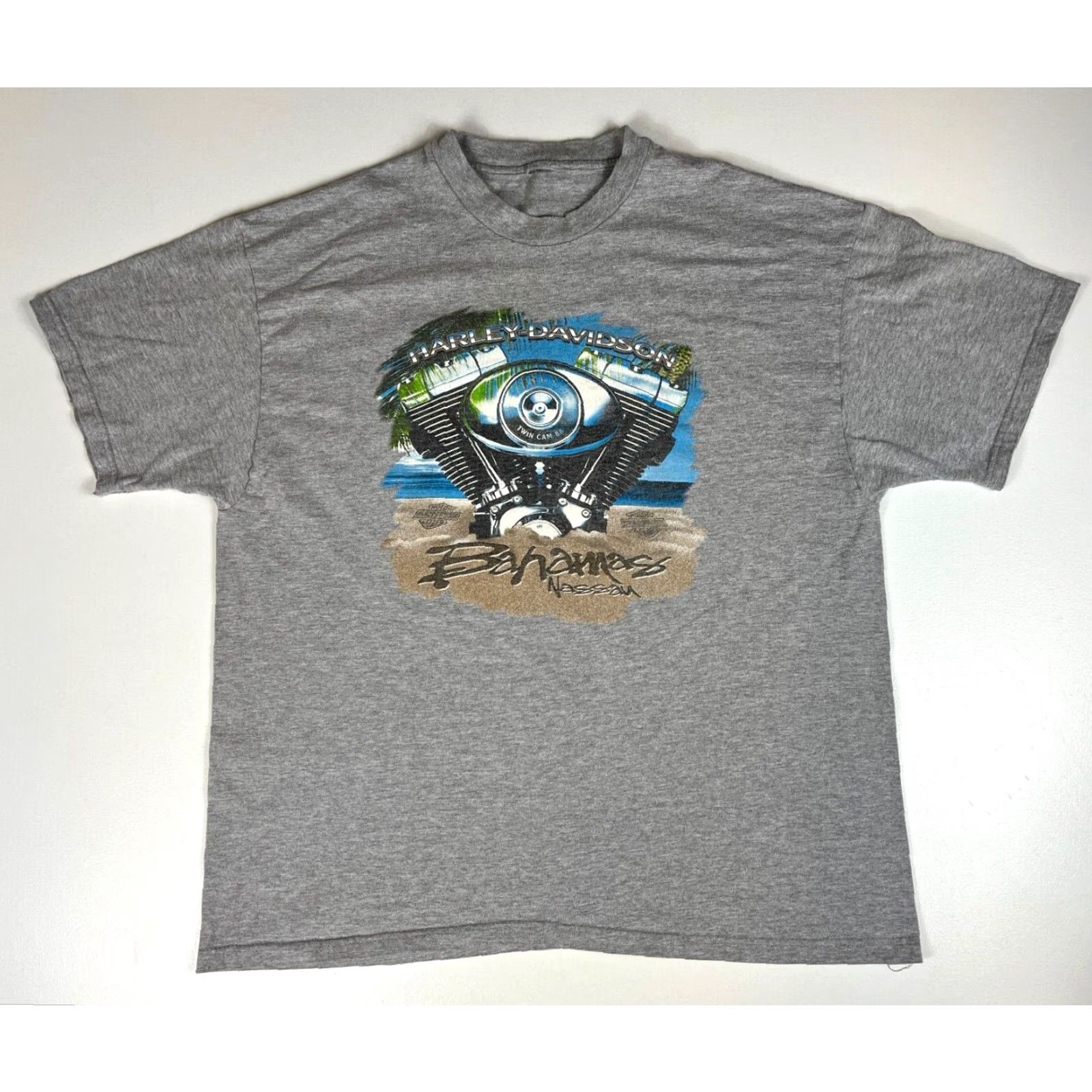 Harley Davidson VINTAGE Harley-Davidson Bahamas Nassau T-Shirt Double-Sided Sz L Men’s 1997 90s Motorcycle Graphic Gray Crew Neck Short Sleeve Size US L / EU 52-54 / 3 - 2 Thumbnail