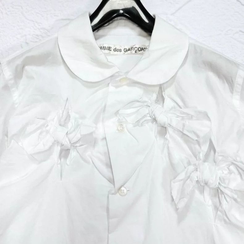 Comme des Garcons Comme des Garcons White Bow Design Shirt- DMC Size US M / EU 48-50 / 2 - 1 Thumbnail