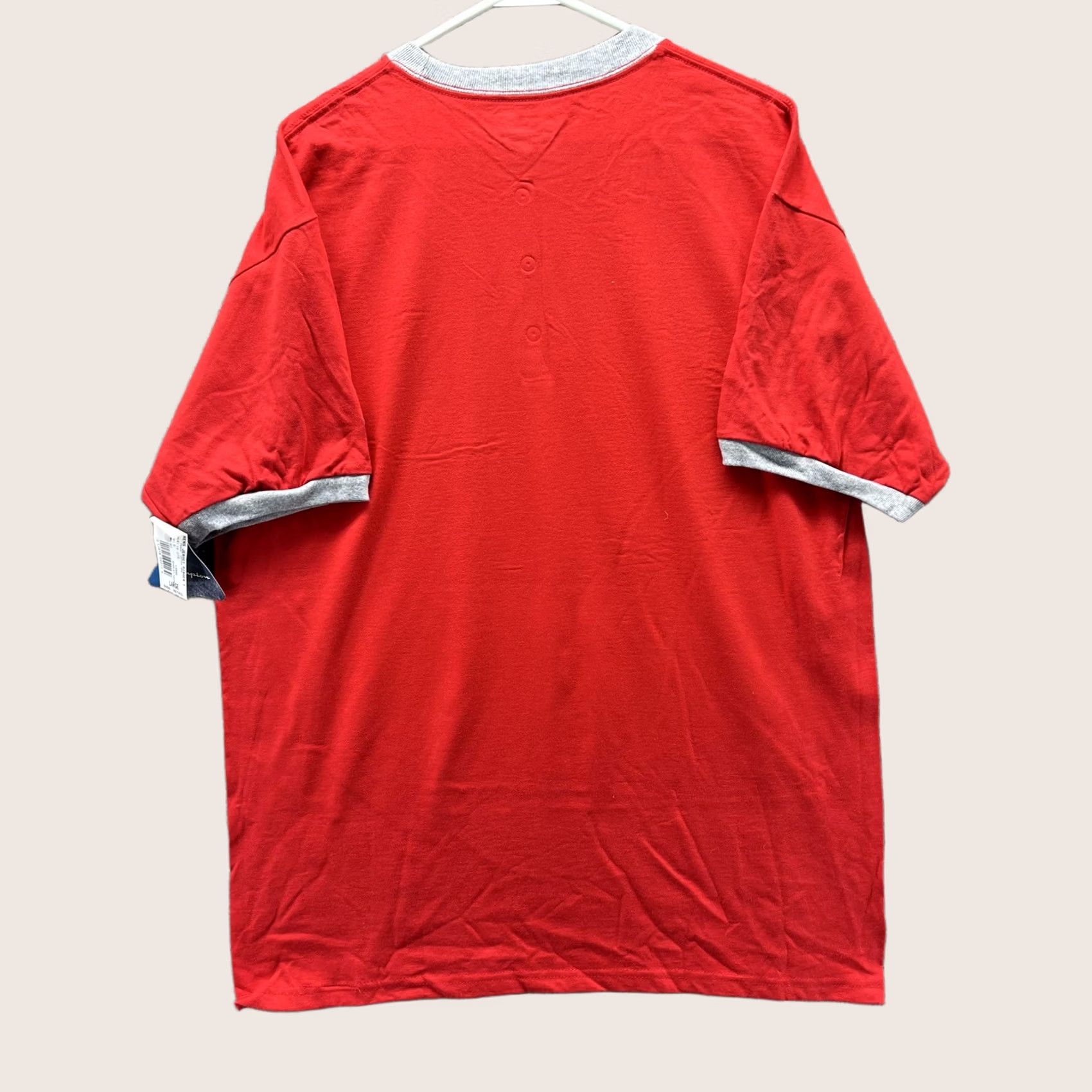 Champion Champion Shirt Mens Large Red Ringer Tee C Logo Embroidered Tagless Short Sleeve Crew Neck L Mens Size US L / EU 52-54 / 3 - 1 Thumbnail
