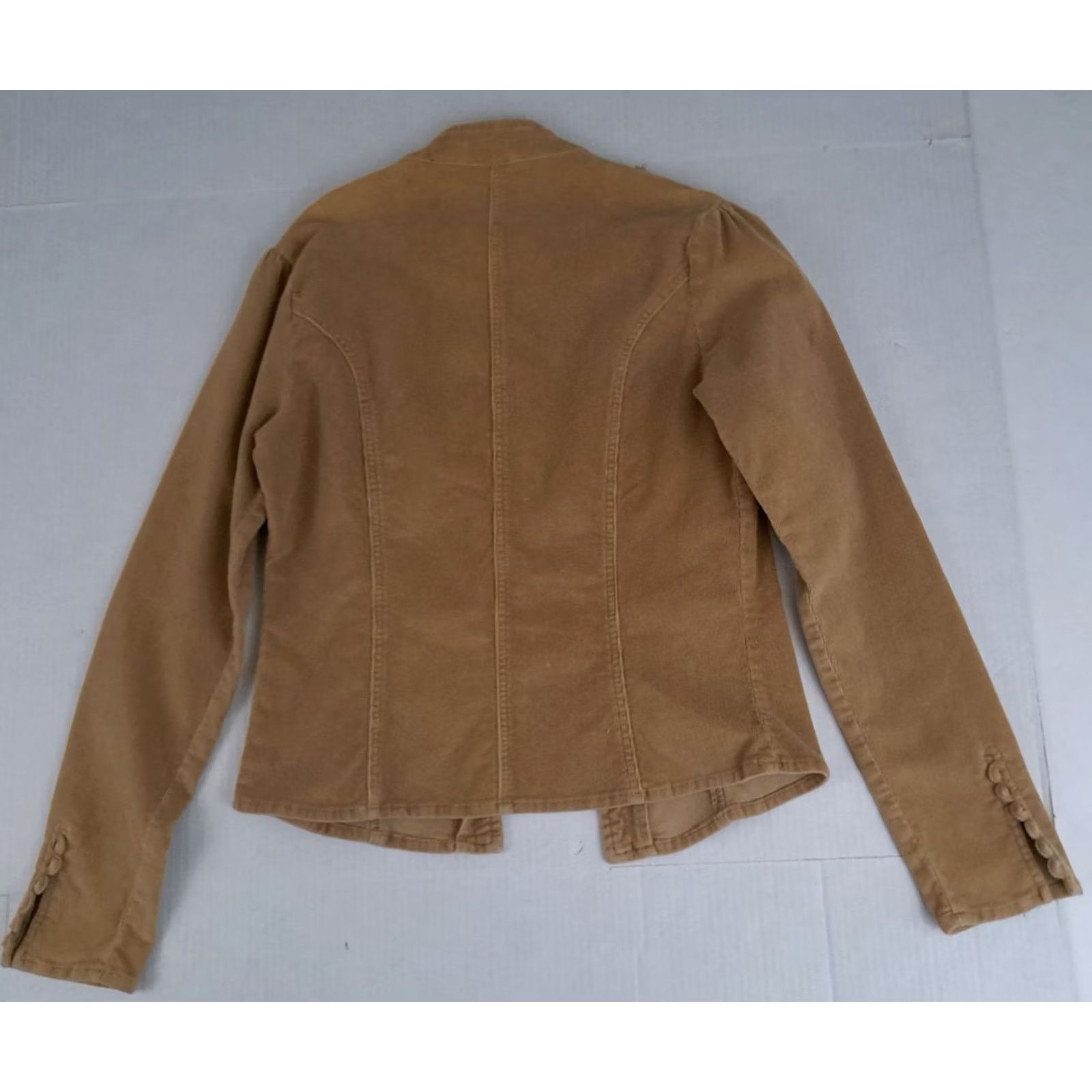 JCPenney Vintage Corduroy Cotton Tan Loop&Hook Button Woman Blazer Size L / US 10 / IT 46 - 7 Thumbnail