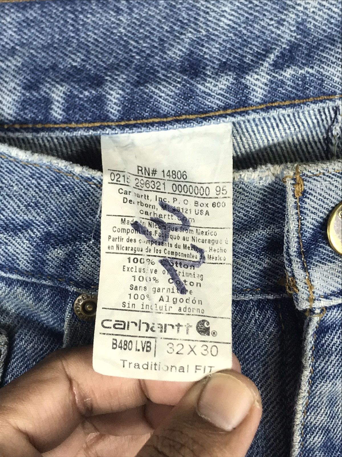 Carhartt × Vintage ⚡️Vintage Carhartt Distressed Denim Size US 33 - 8 Thumbnail
