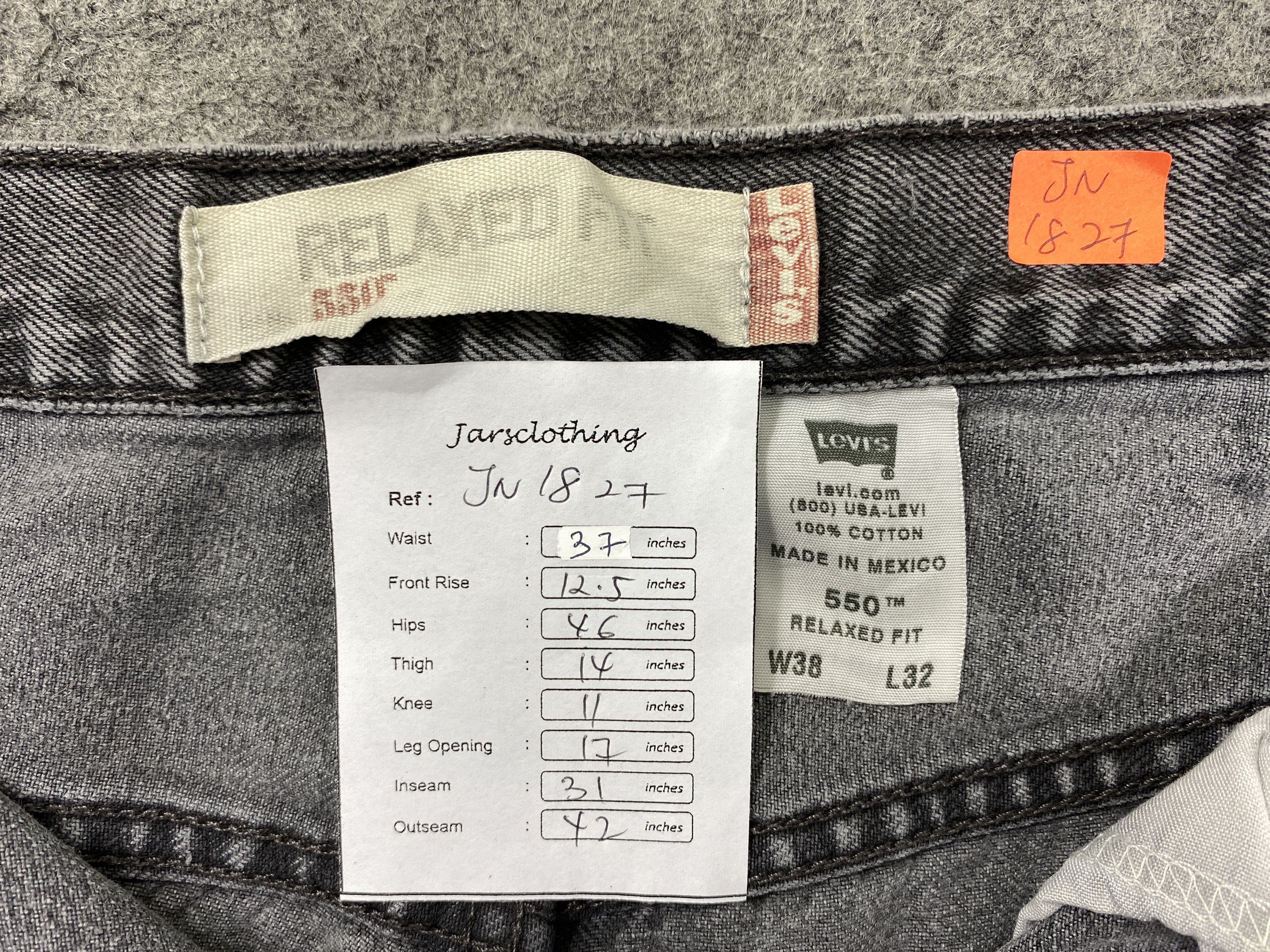 Japanese Brand Grey Vintage Levi's 550 Jeans 37x31 Denim -JN1827 Size US 37 - 8 Thumbnail