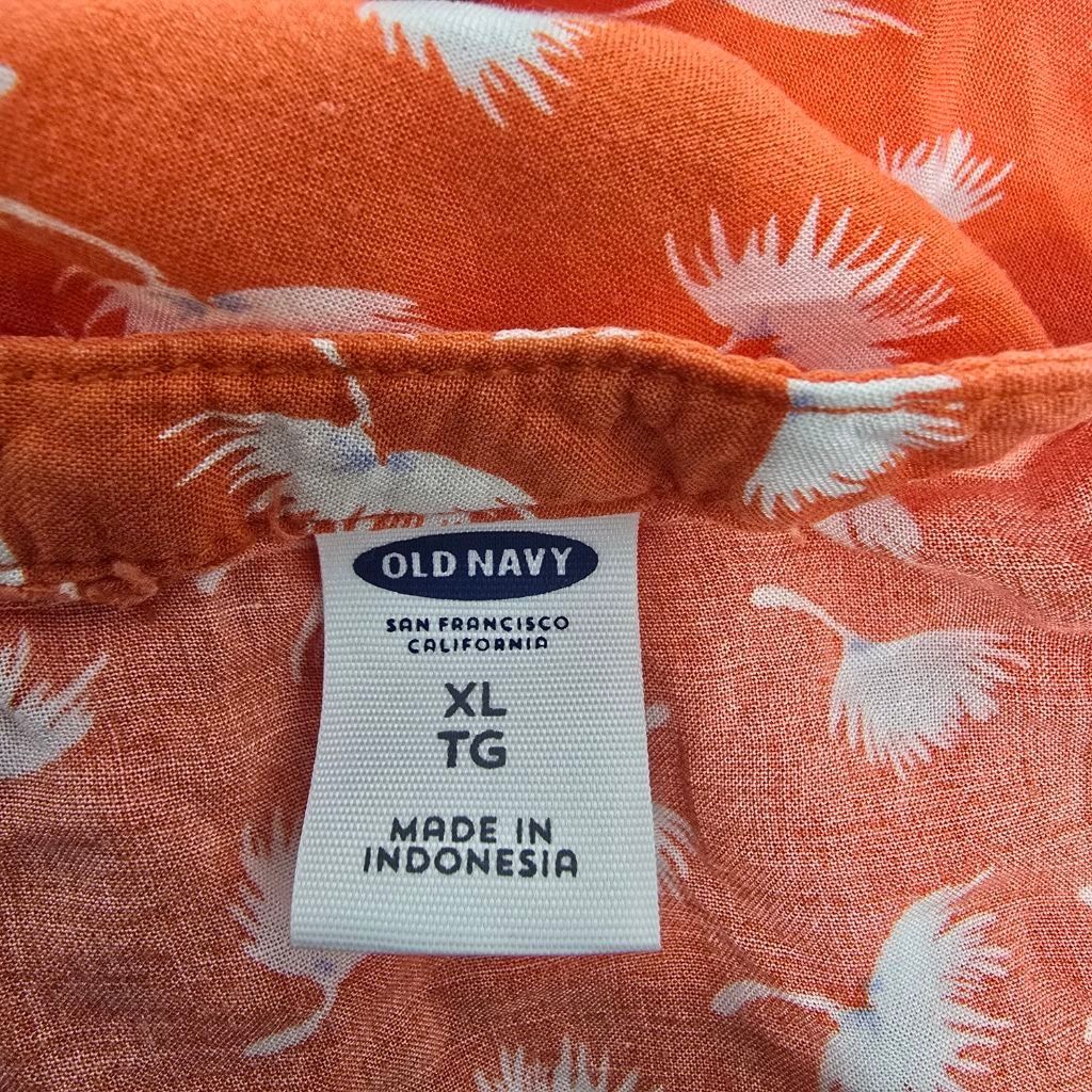 Old Navy Women's Old Navy Orange & White Floral Tank Top XL Size XL / US 12-14 / IT 48-50 - 6 Thumbnail