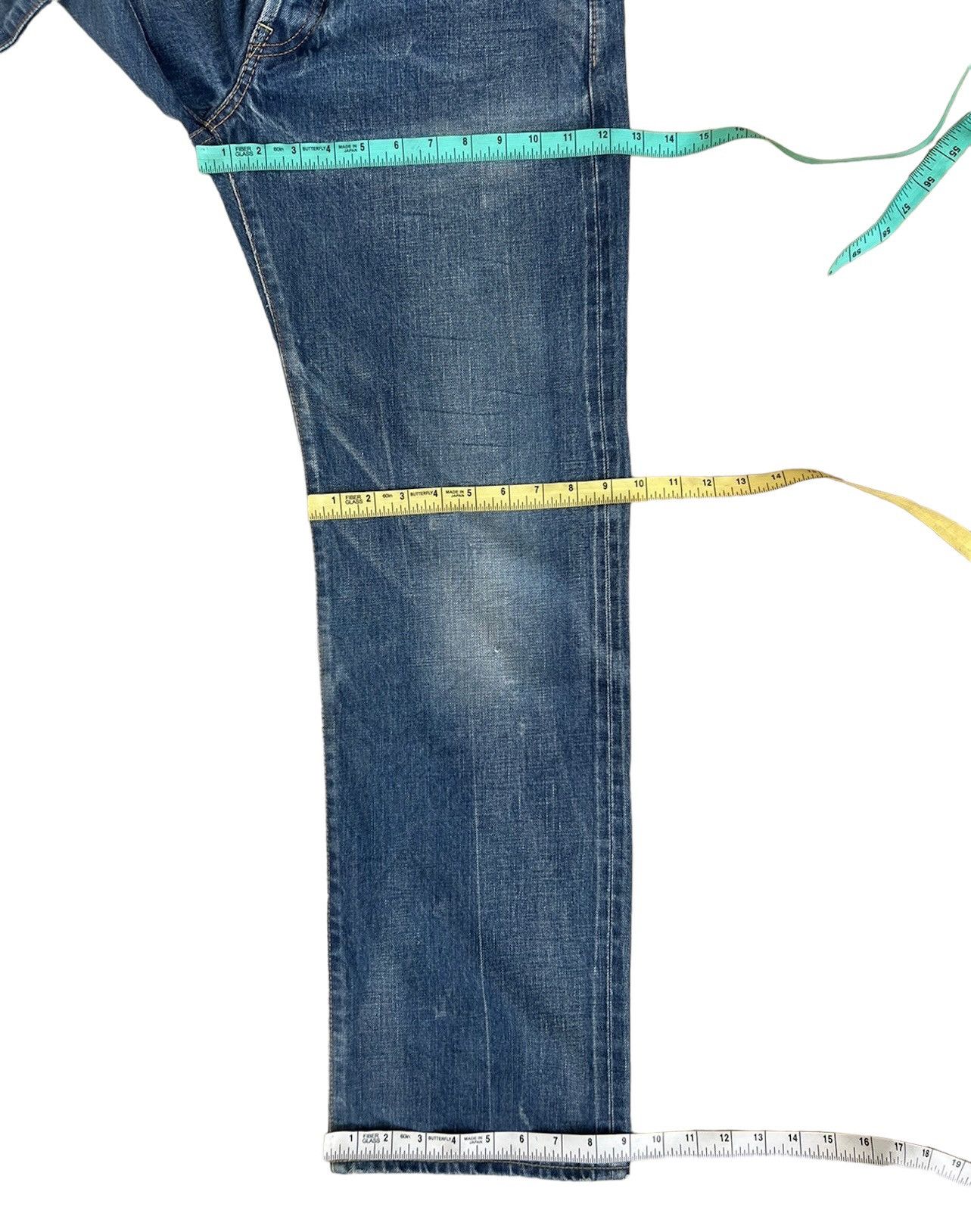 Chimala Chimala Japan Distressed Fade Denim Selvedge Jeans Size US 32 / EU 48 - 4 Thumbnail