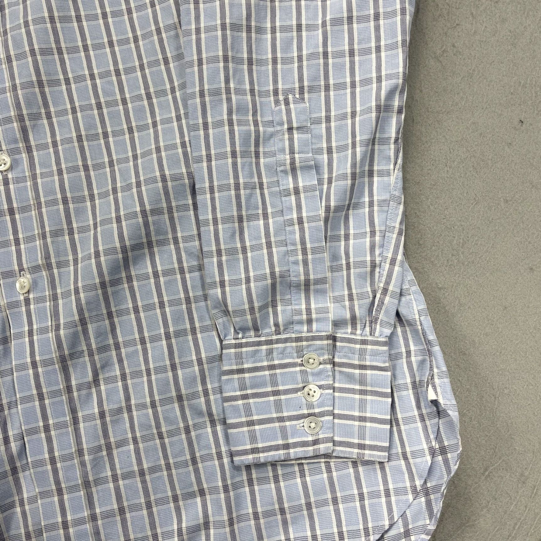 Turnbull & Asser Turnbull & Asser Shirt Mens 16 41 Blue Plaid 100% Cotton Barrel Prep Dress Shirt Mens Size US L / EU 52-54 / 3 - 4 Thumbnail