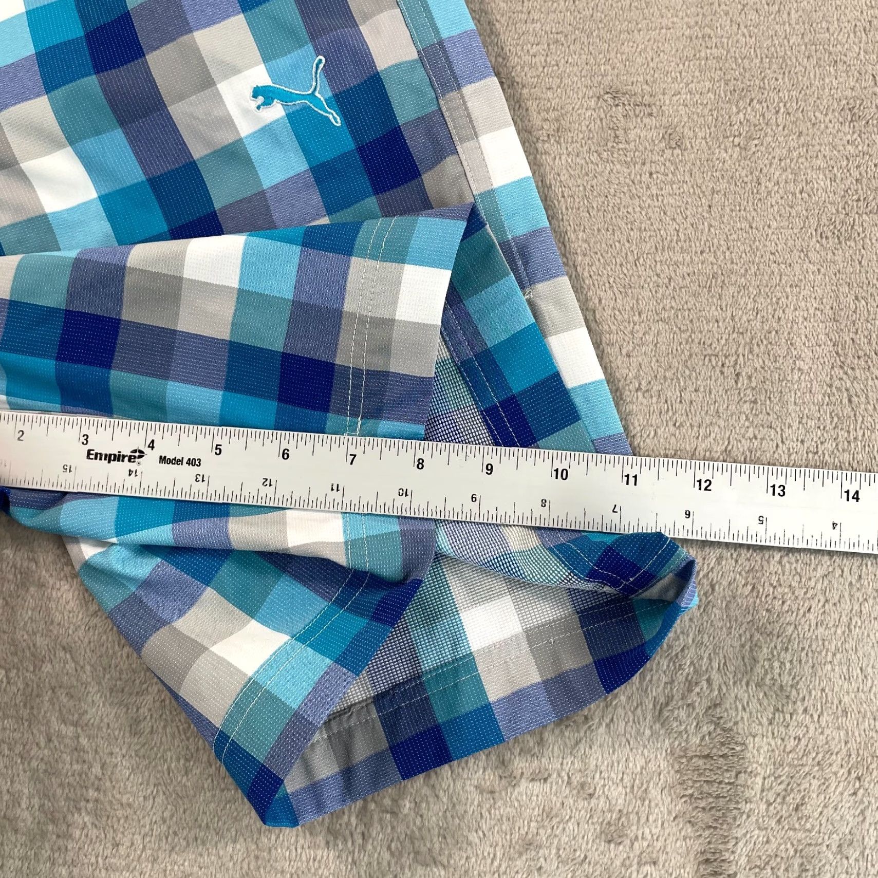 Puma Puma Golf Shorts Men 34 Blue Plaid Performance Flat Front NWOT Size US 34 / EU 50 - 5 Thumbnail