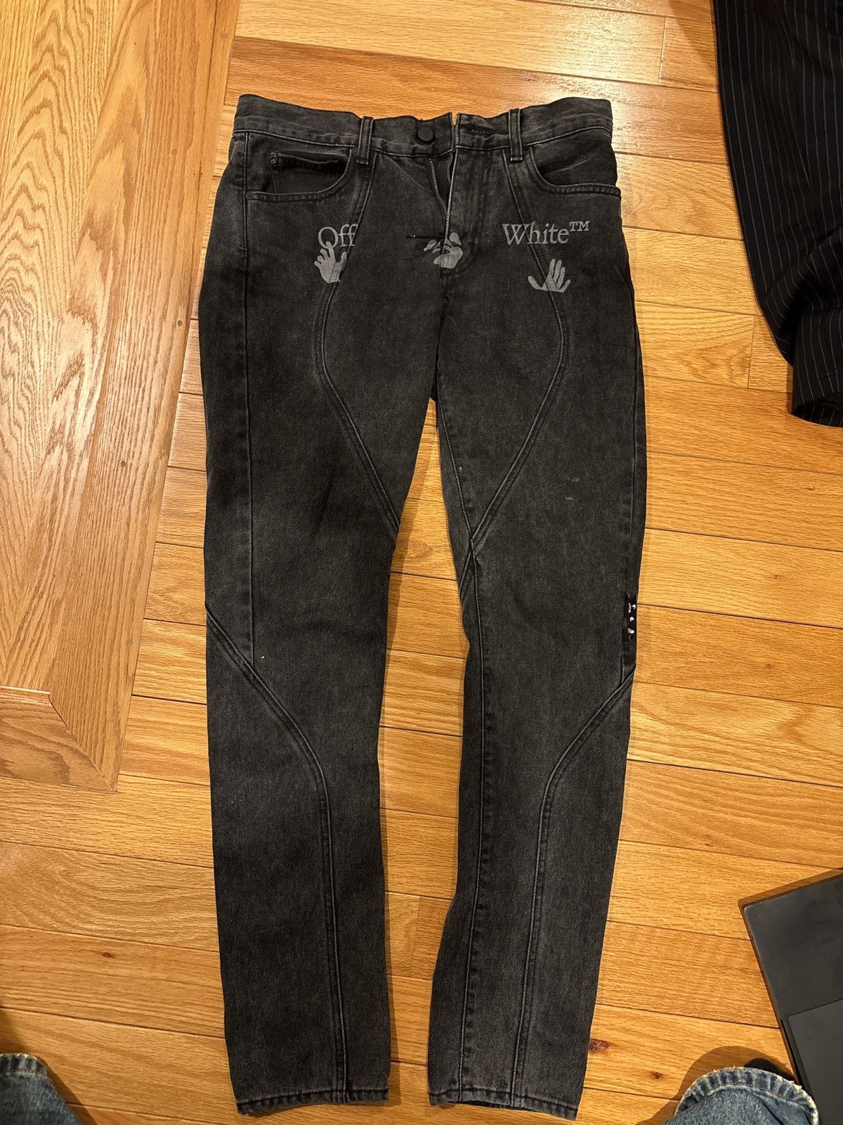 Off-White Black Off White Abloh Jeans Size US 30 / EU 46 - 1 Thumbnail