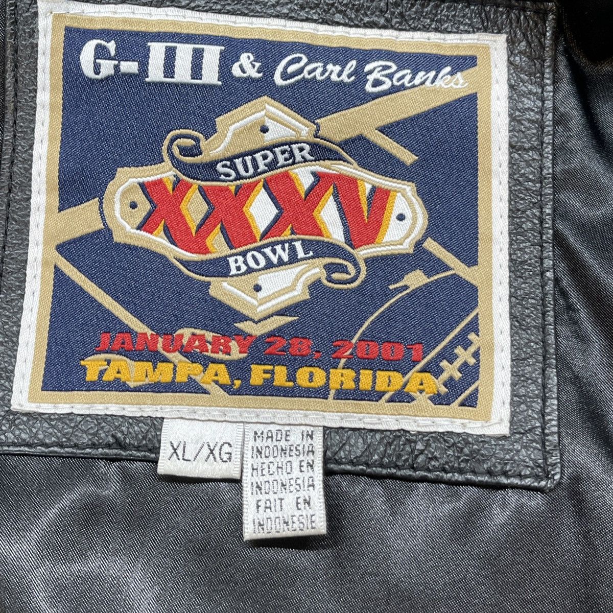 Vintage G III Carl Banks Super Bowl XXXV Leather Jacket XL Tampa FL Size US XXL / EU 58 / 5 - 17 Thumbnail