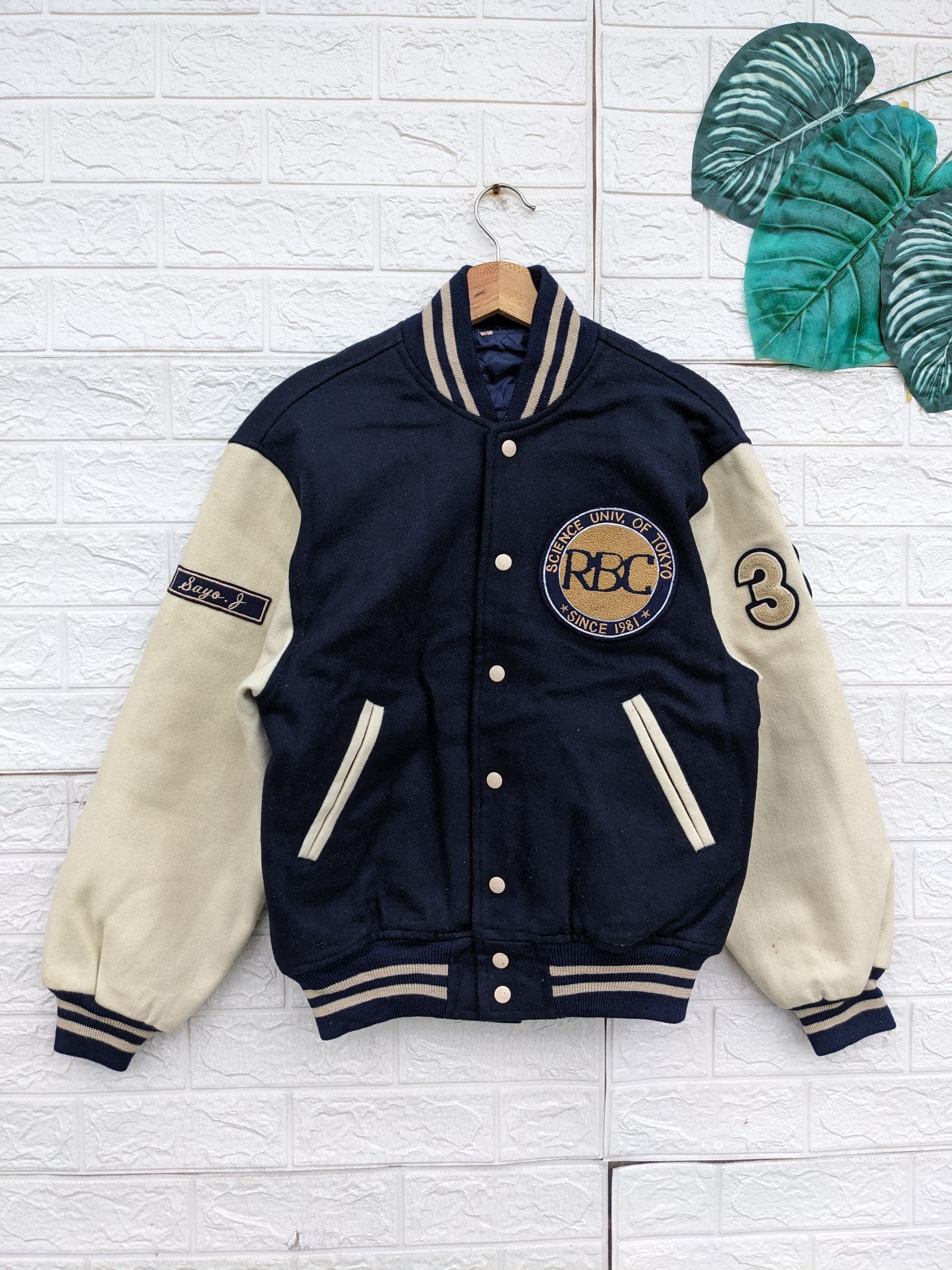 image of Vintage Science Univ, Of Tokyo Varsity Jacket in Dark Blue, Men's (Size Small)