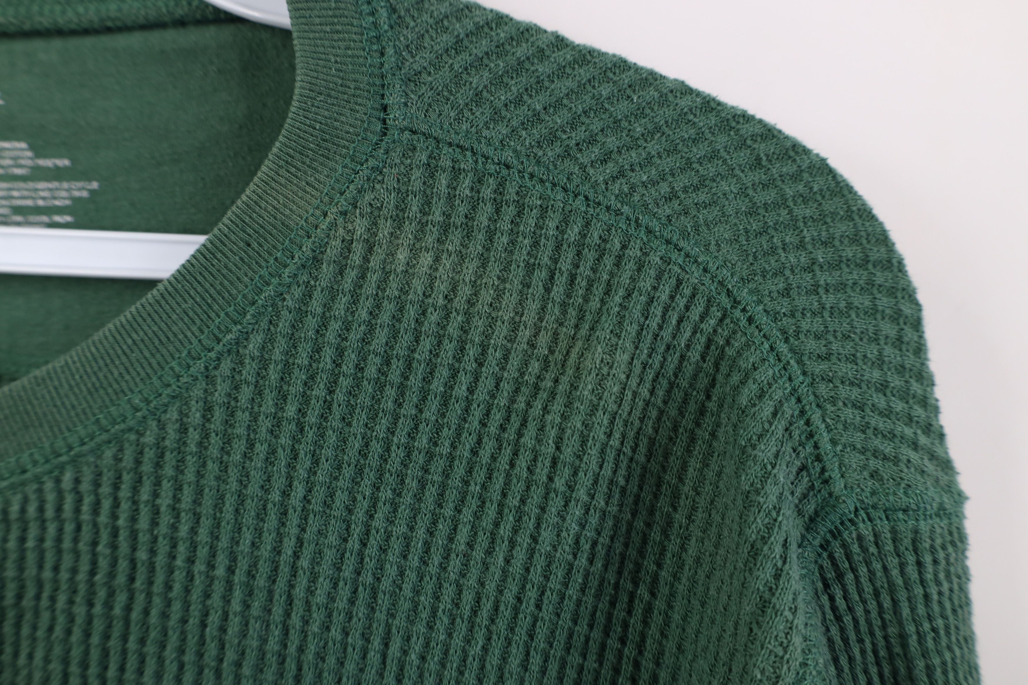 Gap Vintage Y2K Gap Waffle Knit Long Sleeve T-Shirt Green Size US L / EU 52-54 / 3 - 4 Thumbnail