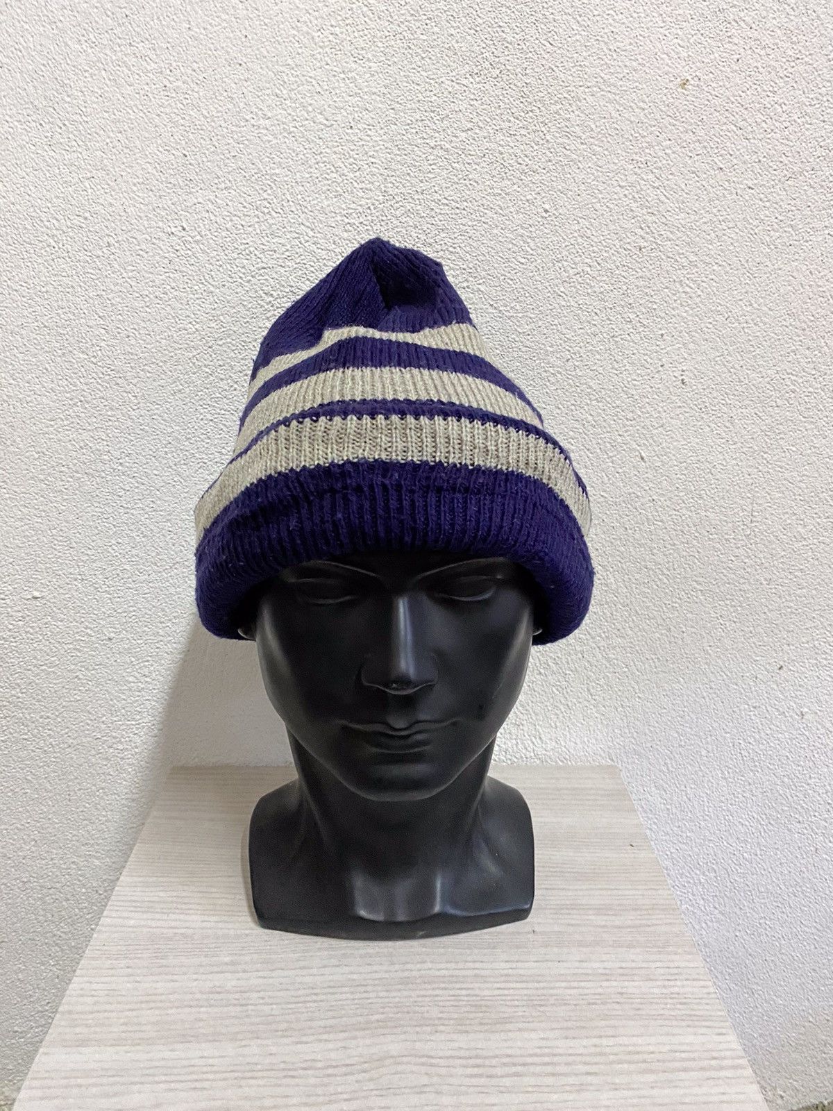 Japanese Brand × Vintage Japanese Brand Stripe Design Beanie Hat Size ONE SIZE - 2 Thumbnail